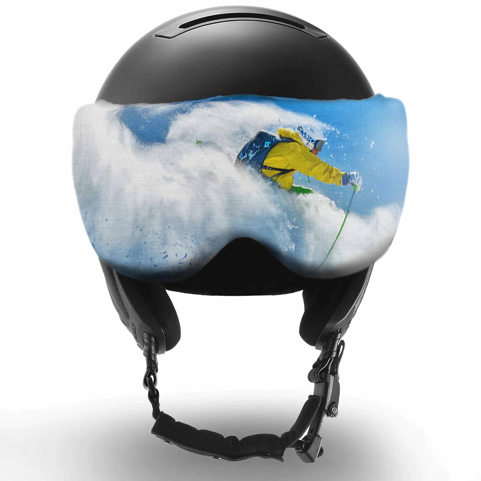 Two Horizons Visiera protettiva per casco da sci, protezione visiera, panno in microfibra, stile smile