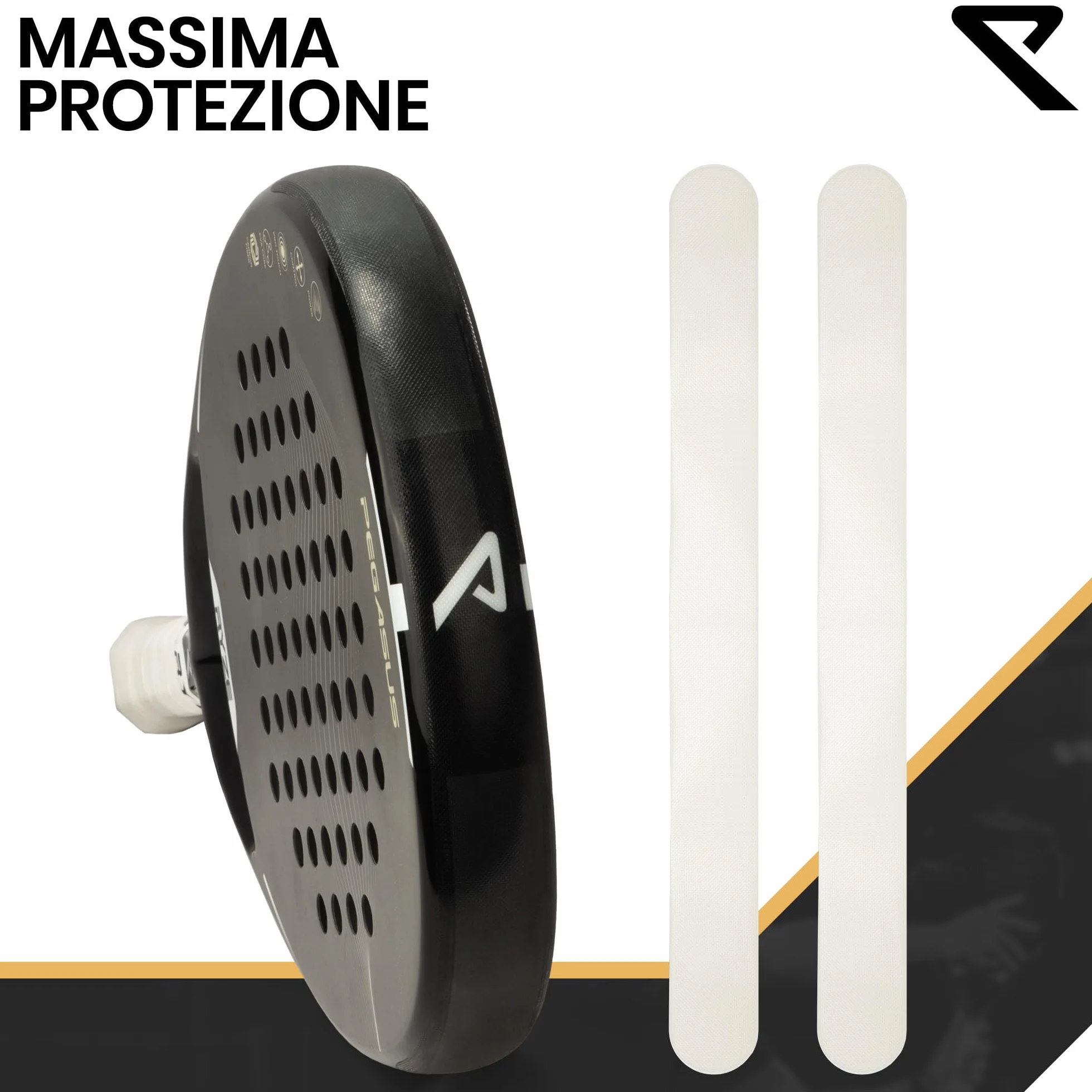 RYZE Paracolpi Racchetta Padel Trasparente Ruvido Confezione da 2 Resistente Elastico