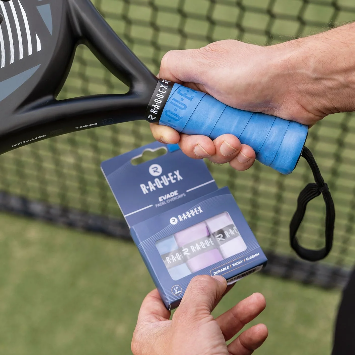 Raquex Nastro Overgrip Racchette da Padel 0,65 mm Antiscivolo 10 Colori 3 Nastri