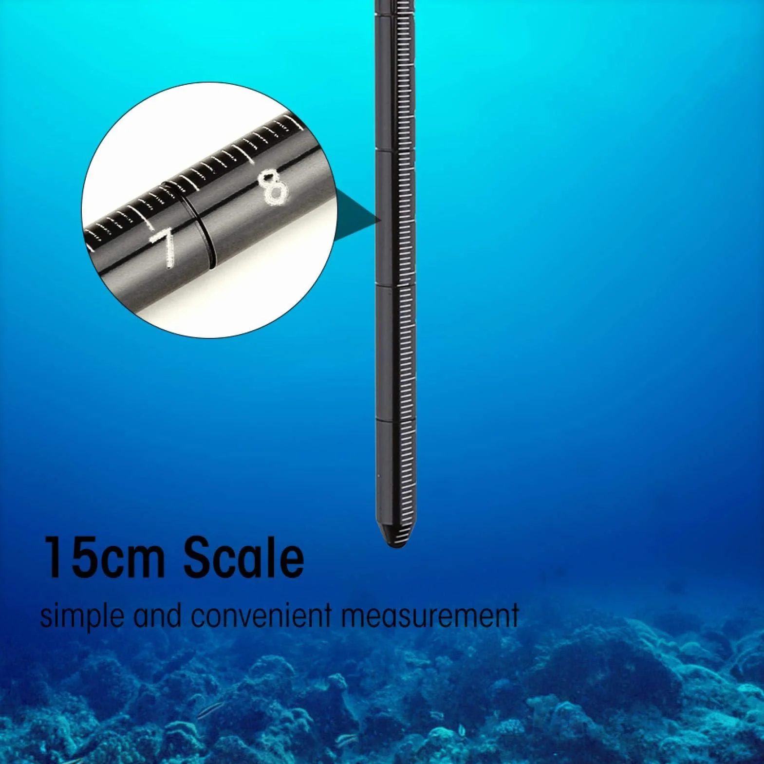 Puntatore Immersione Lega Alluminio Subacqueo Noise Maker Cordino Polso Regolabile Nero