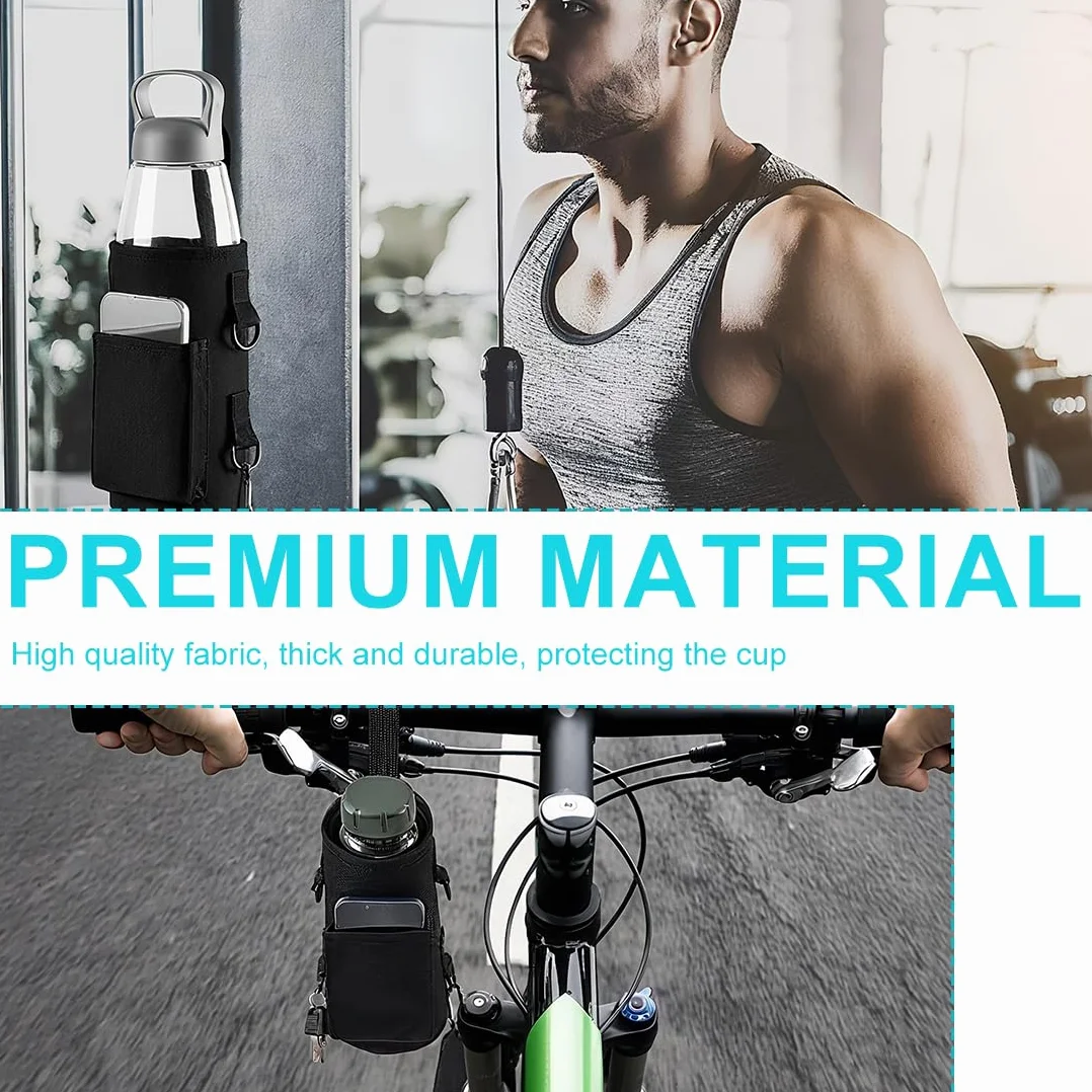 Borsa Magnetica Fitness con Portabottiglie, Tasca Cellulare e Chiavi, Unisex Palestra