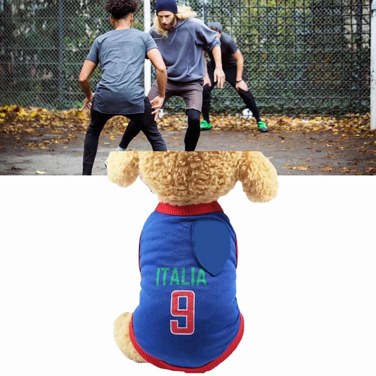 Maglia da Calcio per Cani Piccoli, Medi e Grandi (XL-Blu) - Gilet Sportivo Nazionale