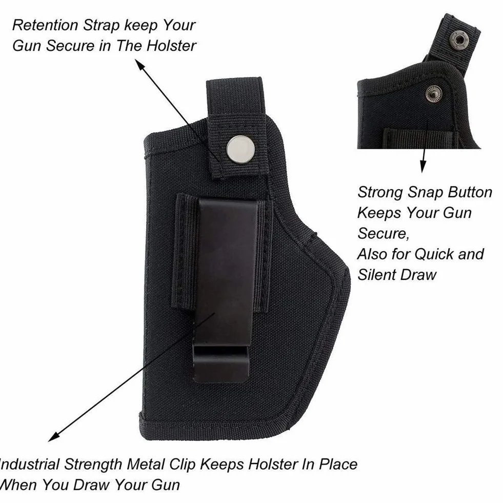 Fondina Universale IWB Pelle PU per Pistola, Compatibile Glock 17/19/23 Beretta 92 FS