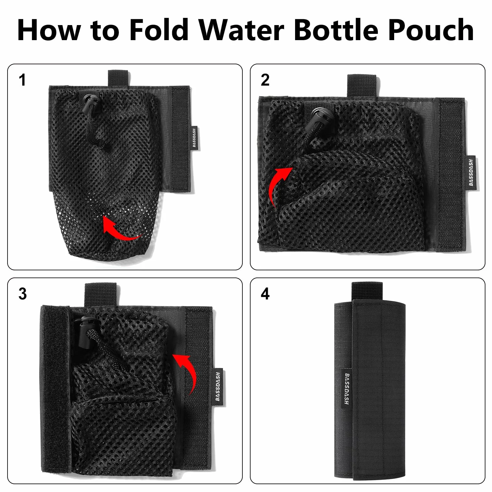 Bassdash Borsa Tattica Molle per Bottiglia d'Acqua Pieghevole in Rete