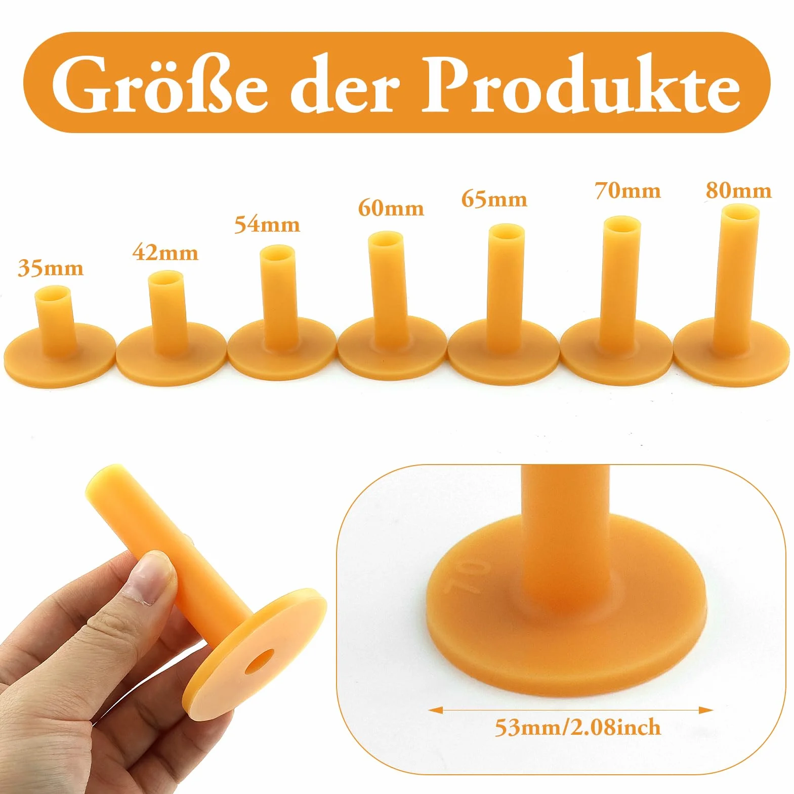 8 Pezzi Tee Golf in Gomma,Tee Gomma da Tappetino per Driving Range,Adatti per Interni ed Esterni, Diverse Misure 35 mm/42 mm/54 mm/60 mm/65 mm/70 mm/75 mm/80 mm