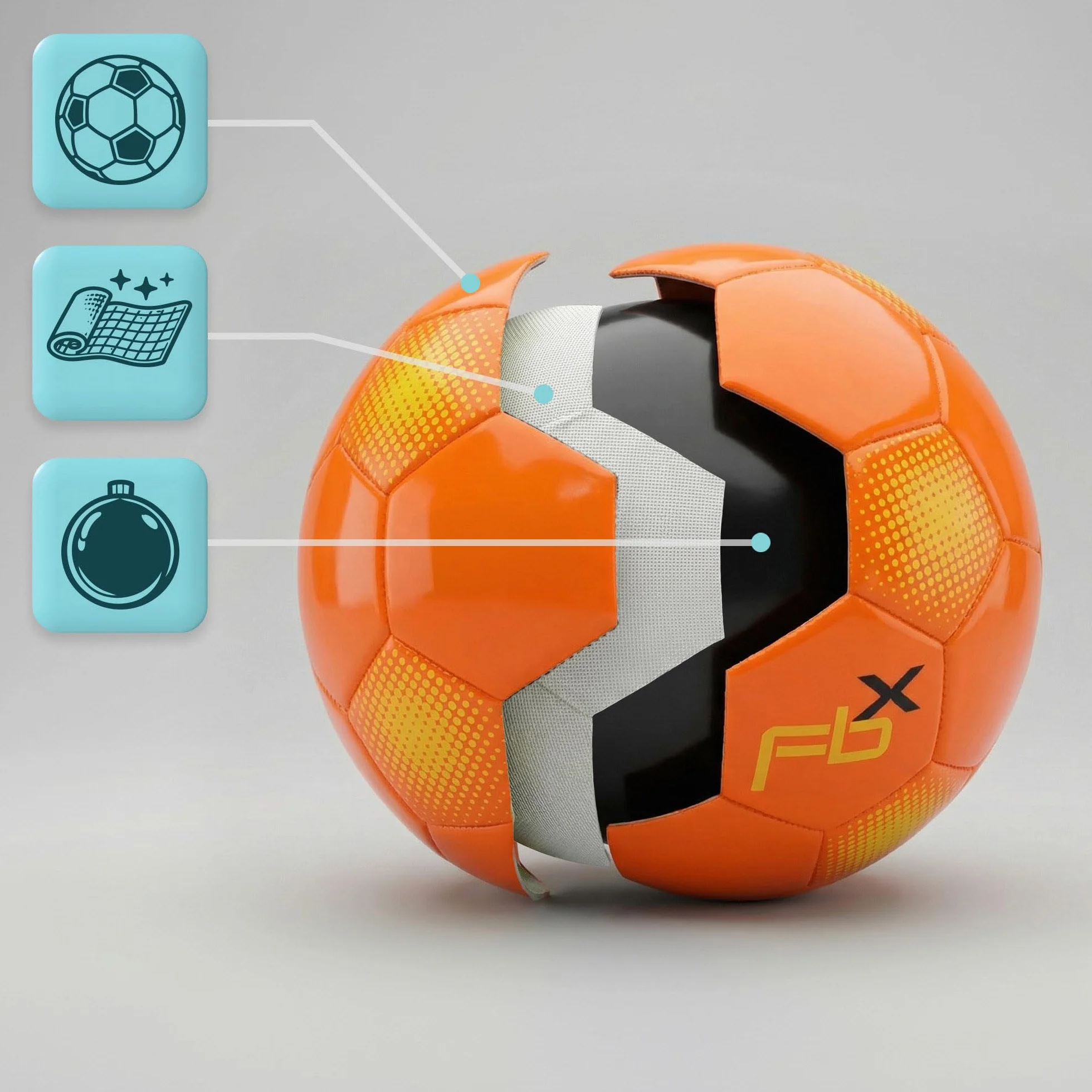 Meteor Pallone da Calcio Cucito per Bambini Adolescenti e Adulti 5 4 3 1 Dimensioni e 4 Colori