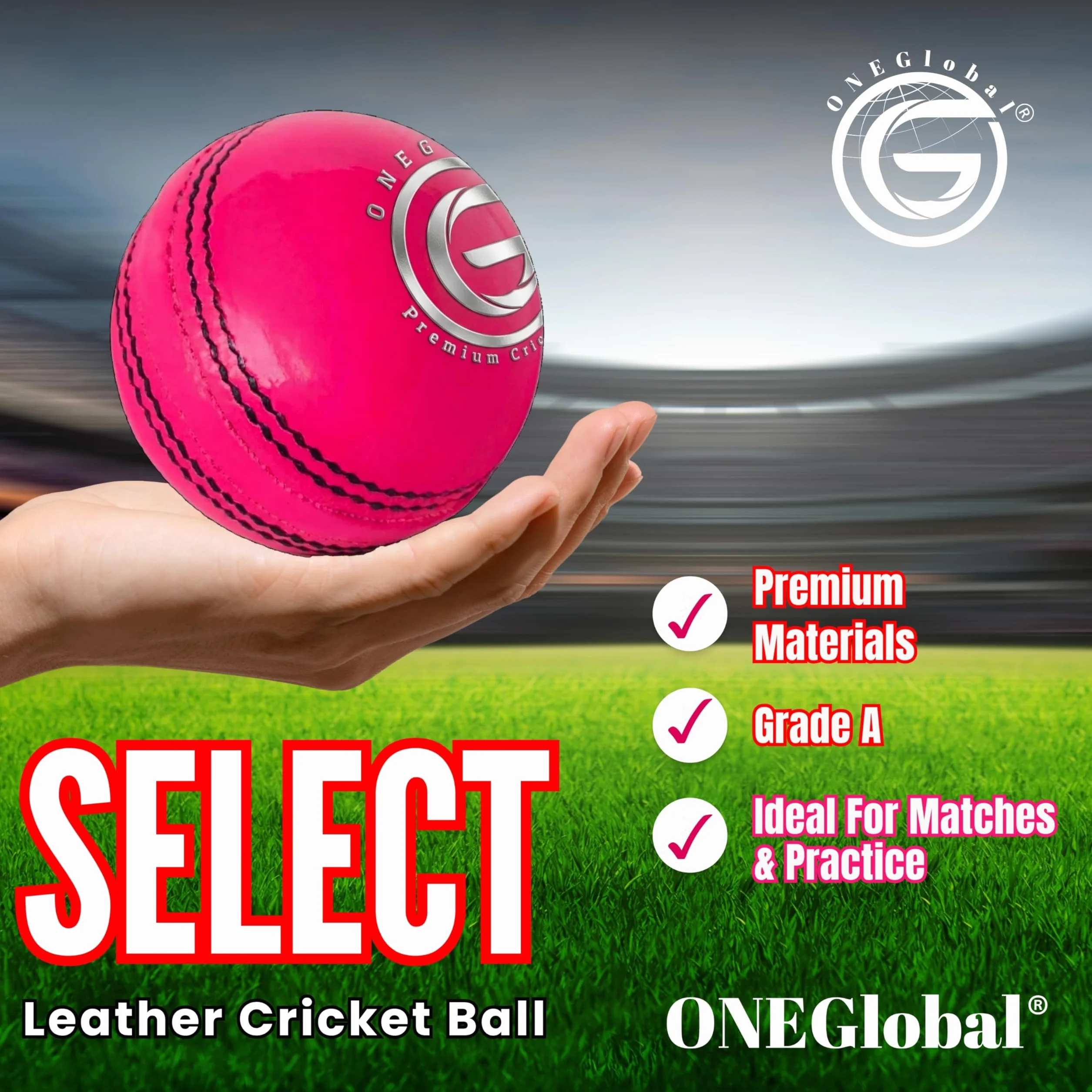 Palla da cricket in pelle 156 g 4 pezzi artigianale T20