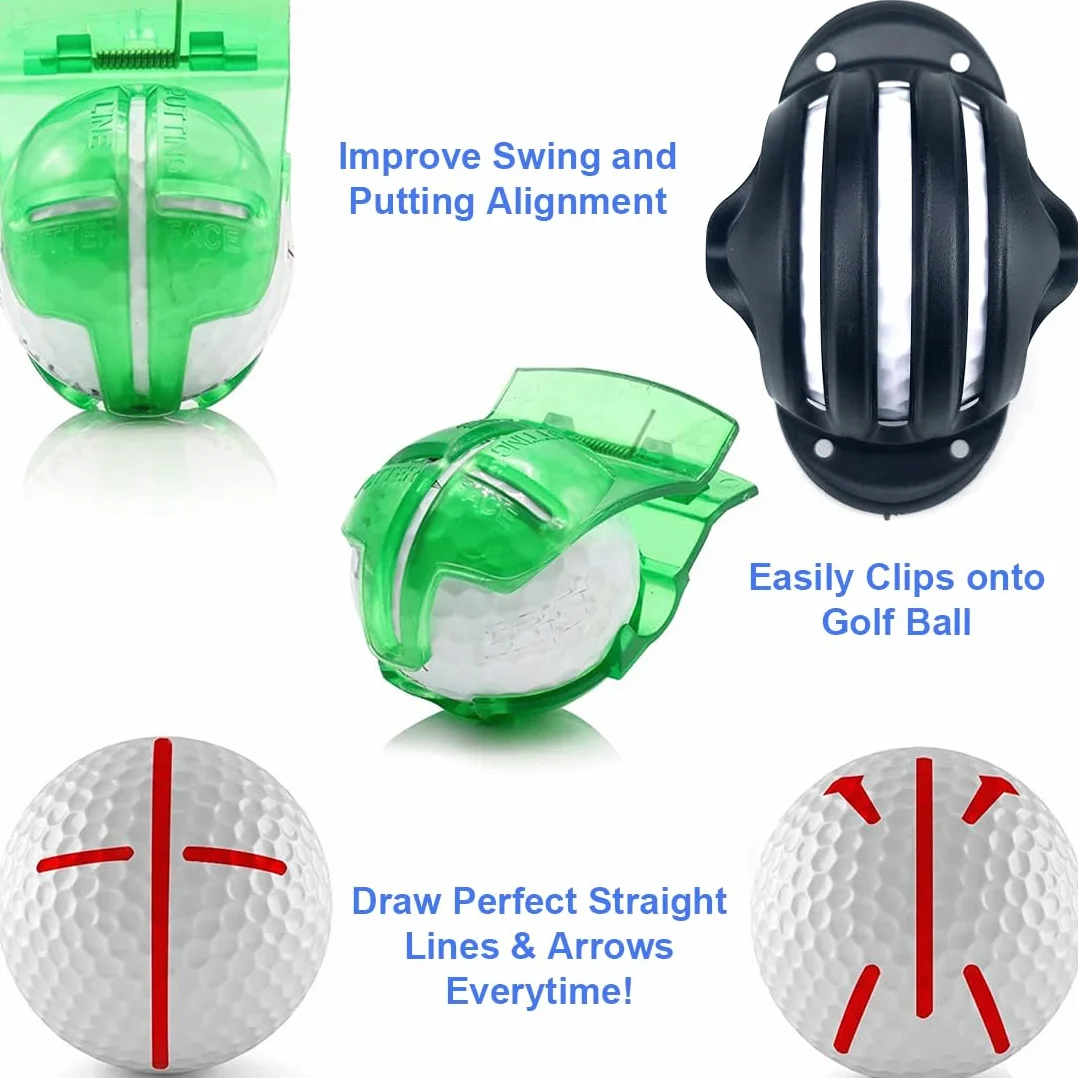 GXGM 6 Pezzi Palline da Golf Set di Allineamento per Golf con Pennarelli, Guide Massime, Sagoma, Accessori per la Marcatura delle Palline