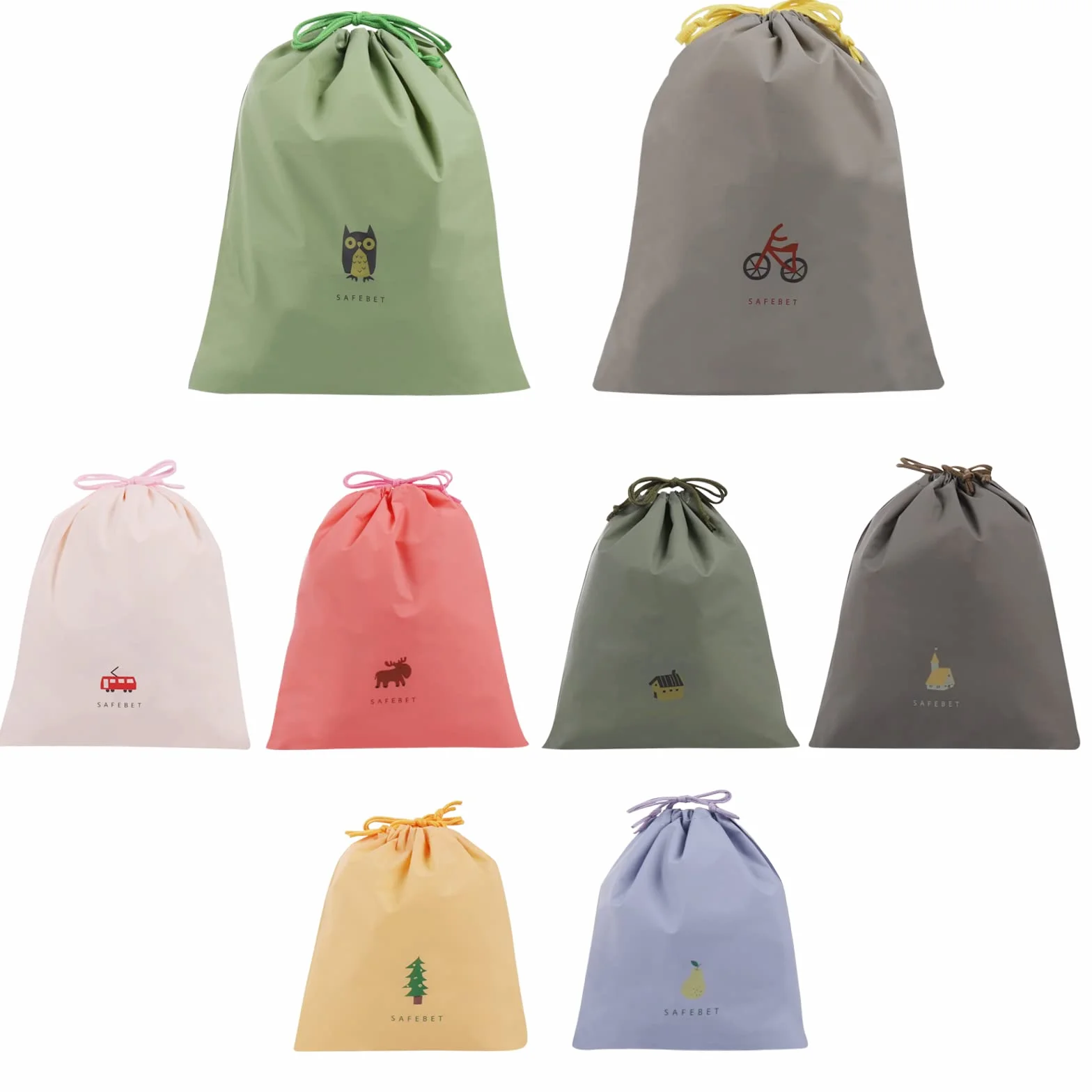 Sacchetti Impermeabili con Coulisse 8 PCS Sacca da Ginnastica Borse da Viaggio Borsa con Chiusura a Cordoncino