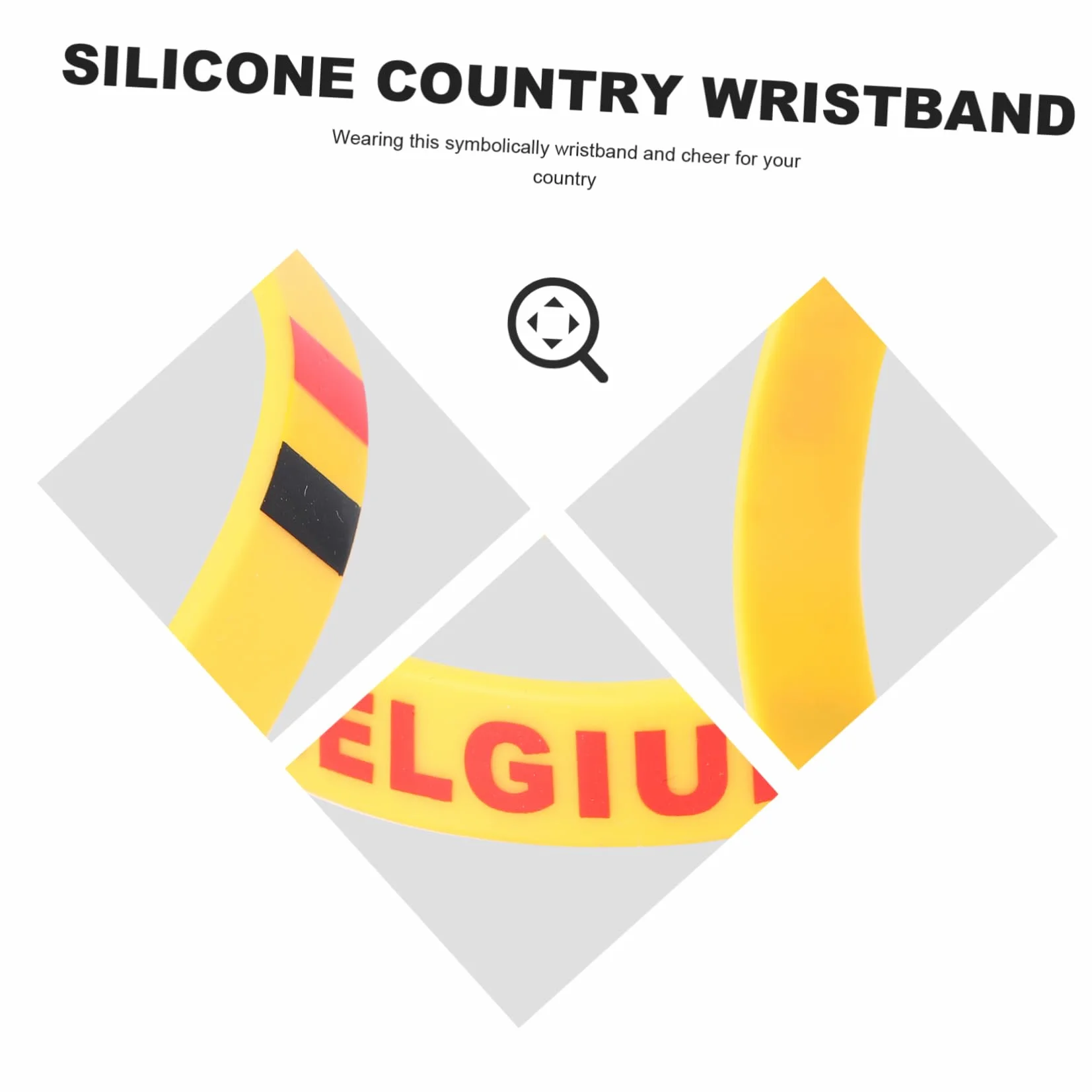 Sosoport Silicone Braccialetto Bandiera Belgio Unisex per Eventi Sportivi Nazionali