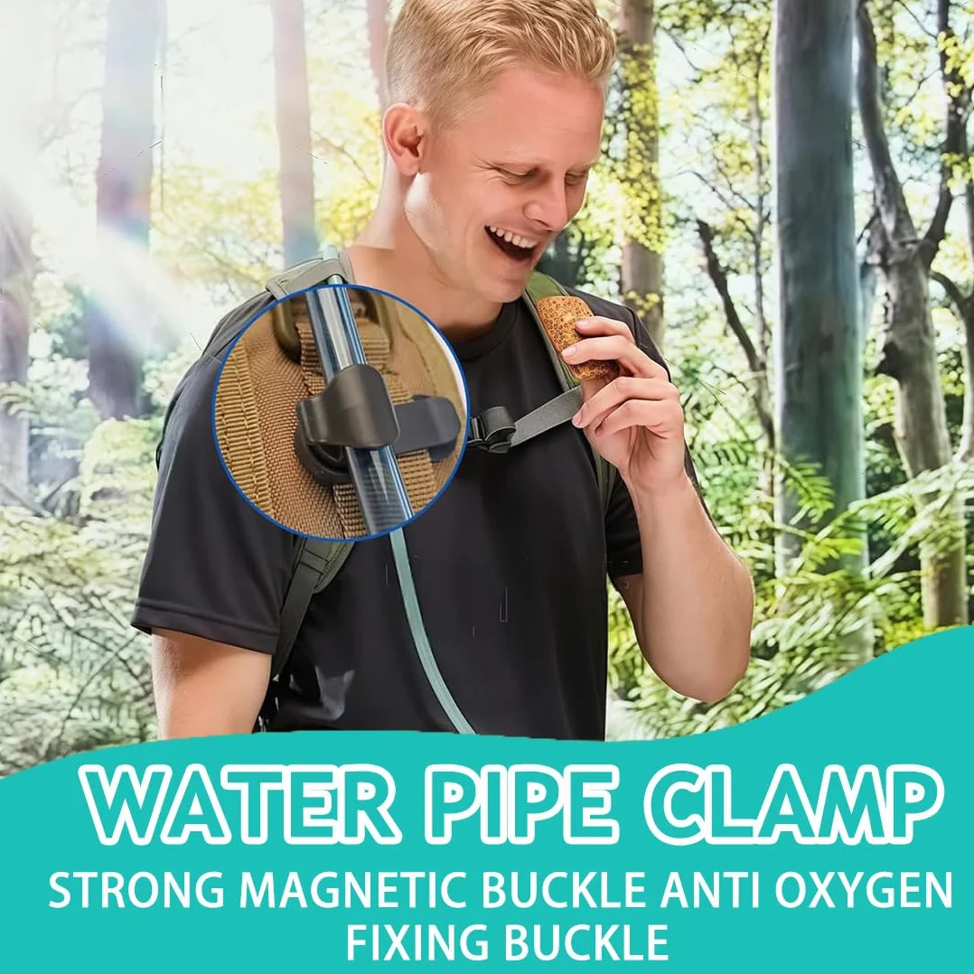 Magnetic Hydration Tube Clip, Water Tube Clip for Backpack Bike, Removable Lightweight