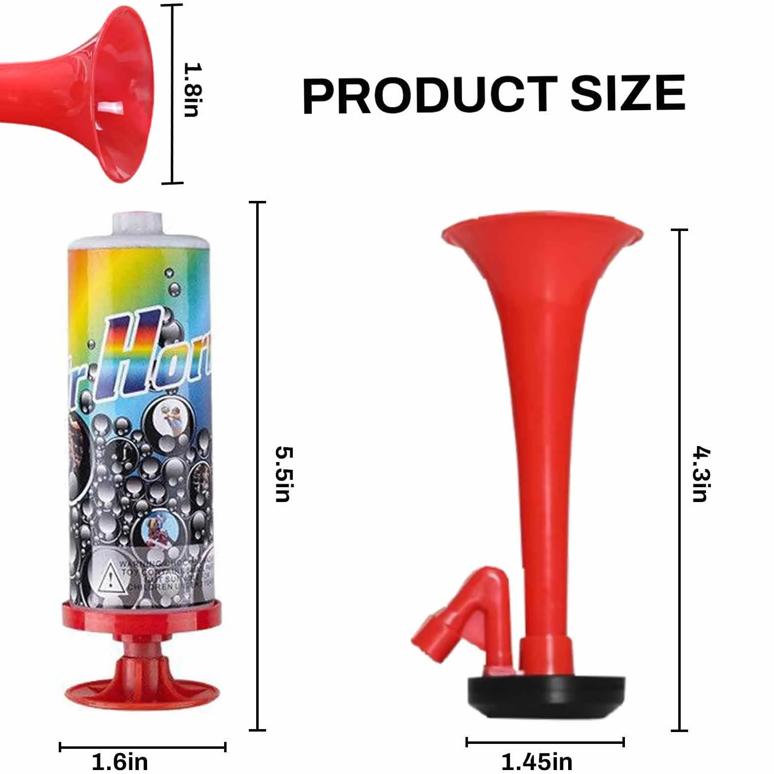 Tromba da Stadio 3 PCS Trombetta Handheld Fanfare Air Horn Compressa per Feste Partite Calcio