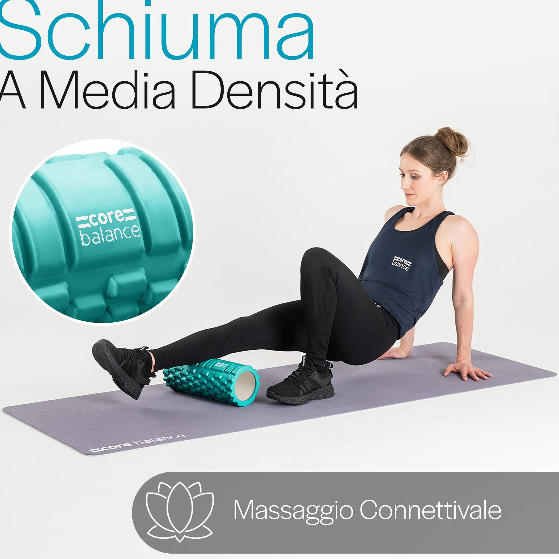 Core Balance Foam Roller Rullo in Schiuma per Massaggio Muscolare Profondo Trigger Point Automassaggio Palestra Yoga Pilates