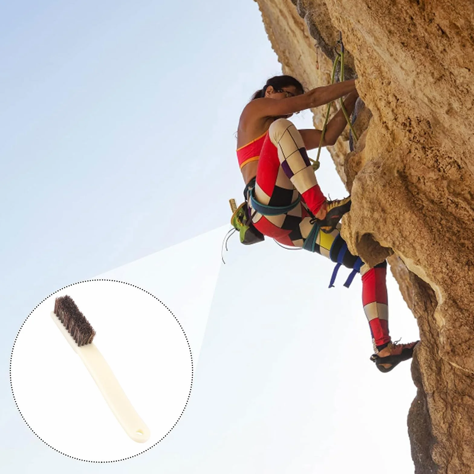 Rock Climbing Brush Firm Boulder Spazzola Con Capelli Spessi Setole Boulder Cleaner Strumento Accessorio di Pulizia Esterna Arrampicata
