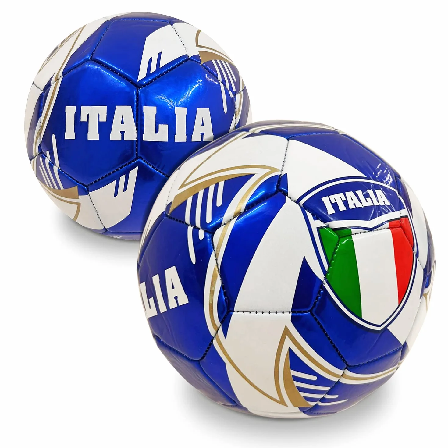 Pallone da Calcio cucito TEAM ITALIA size 5 400 g bianco/azzurro