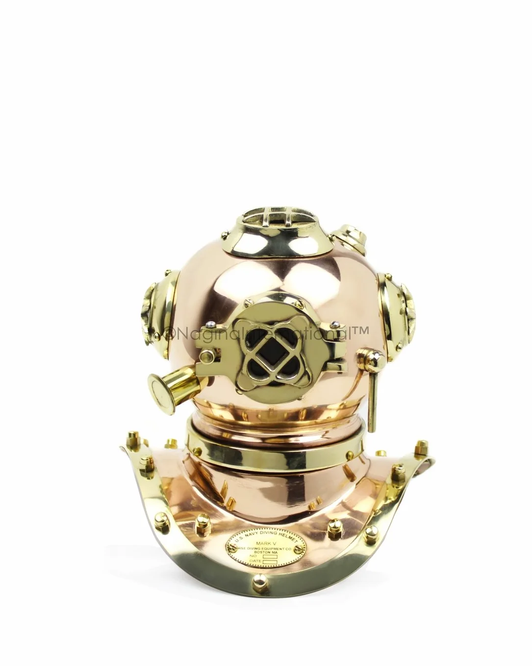 Casco da sub nautico realizzato in ottone ramato da 9" | Decorazioni e regali per la casa marittima | Nagina International