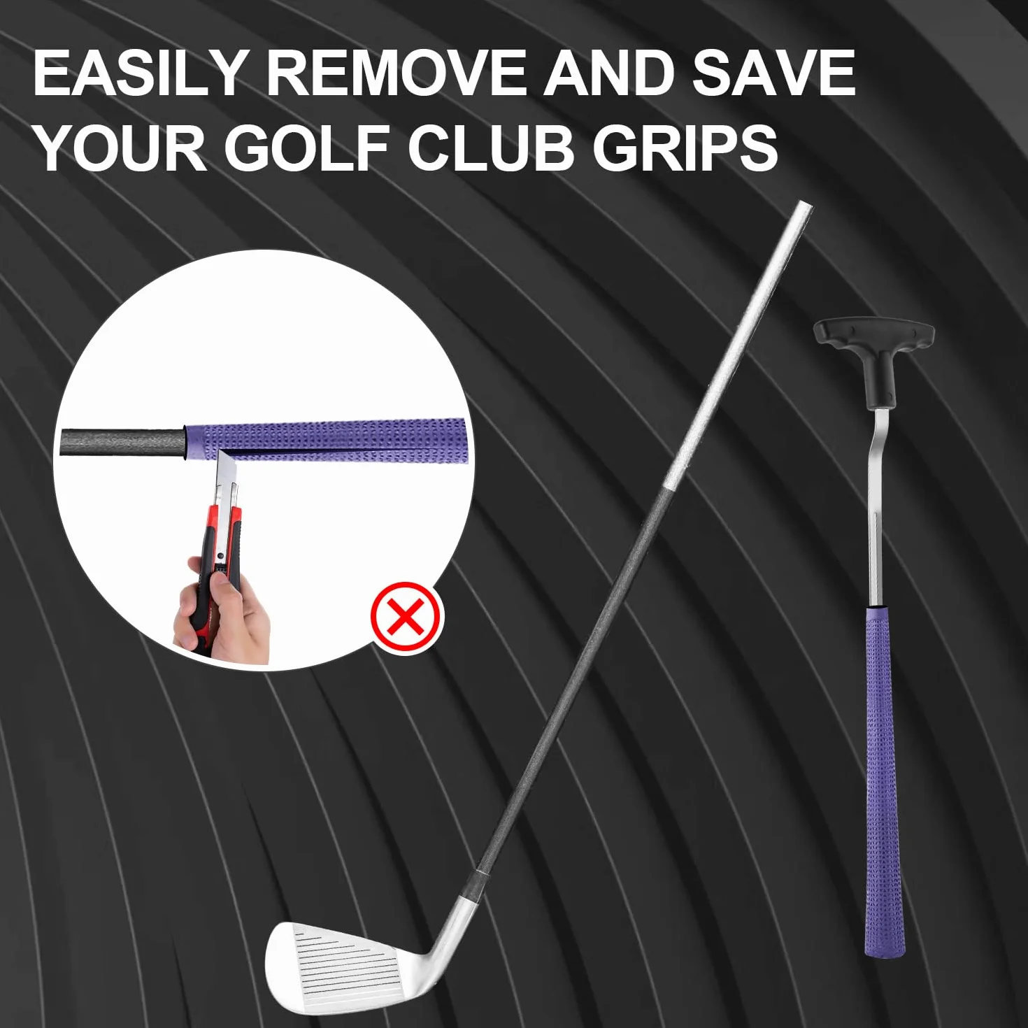 PEUTIER Strumento rimozione impugnatura da Golf 28 cm Acciaio Carbonio