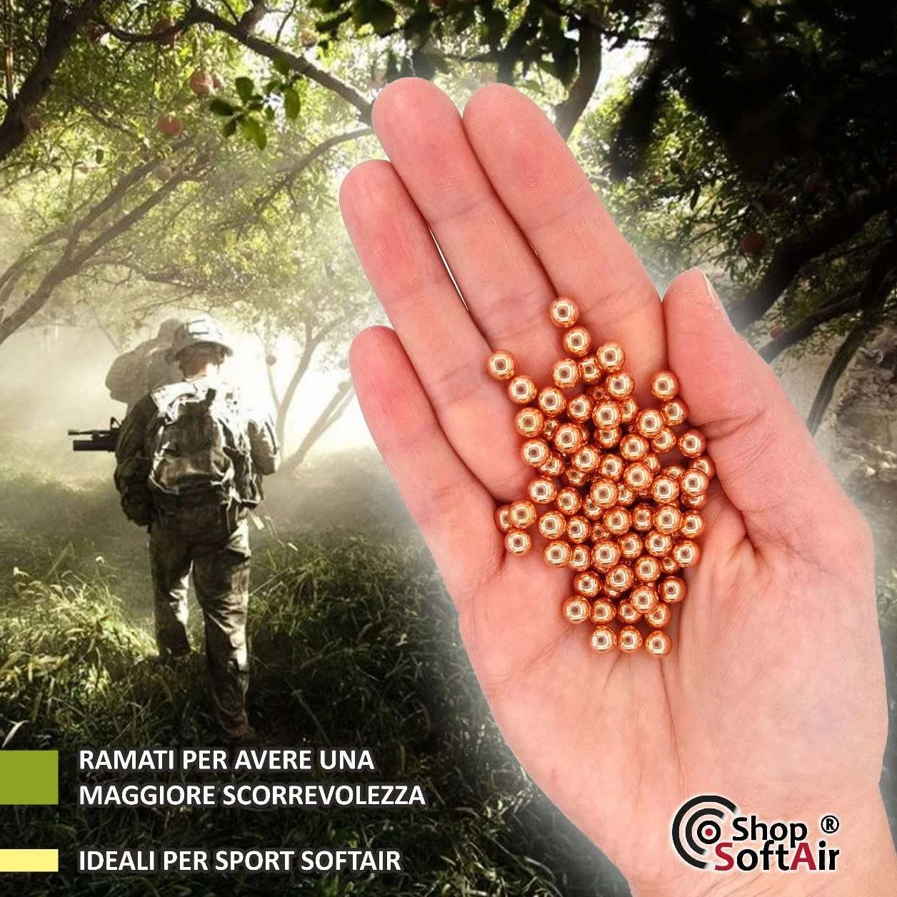 Pallini Acciaio 6mm Ramati Antiruggine Calibrati Lucidati Soft Air 0,90g