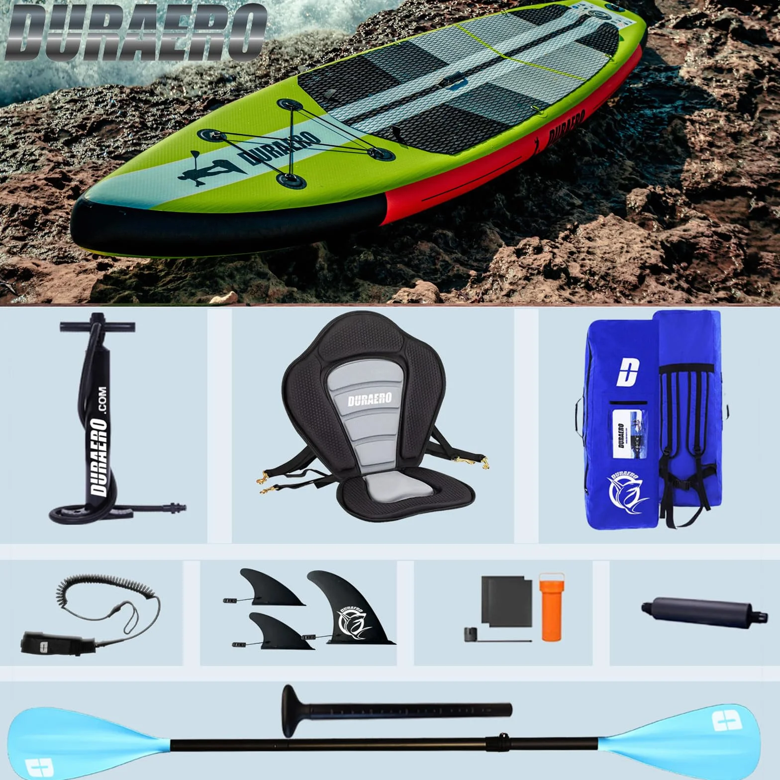 Stand Up Paddle Board Gonfiabile SUP Set 330 x 76 x 15 cm 150 kg con Doppia Pagaia Regolabile