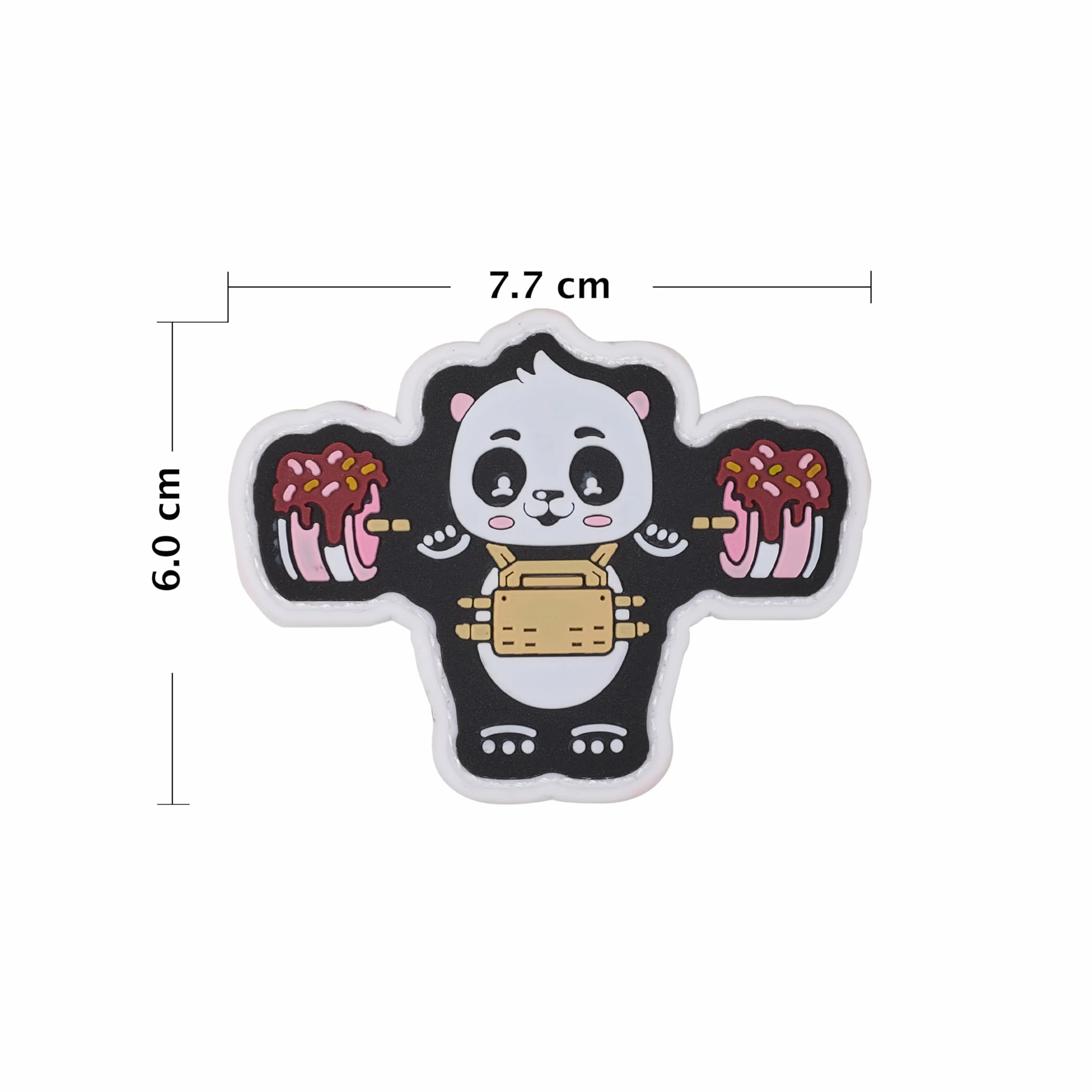 Toppa in gomma con retro adesivo, personalizzazione per zaini tattici e giubbotti da cross training e palestra Elitex Training (Cream Panda)