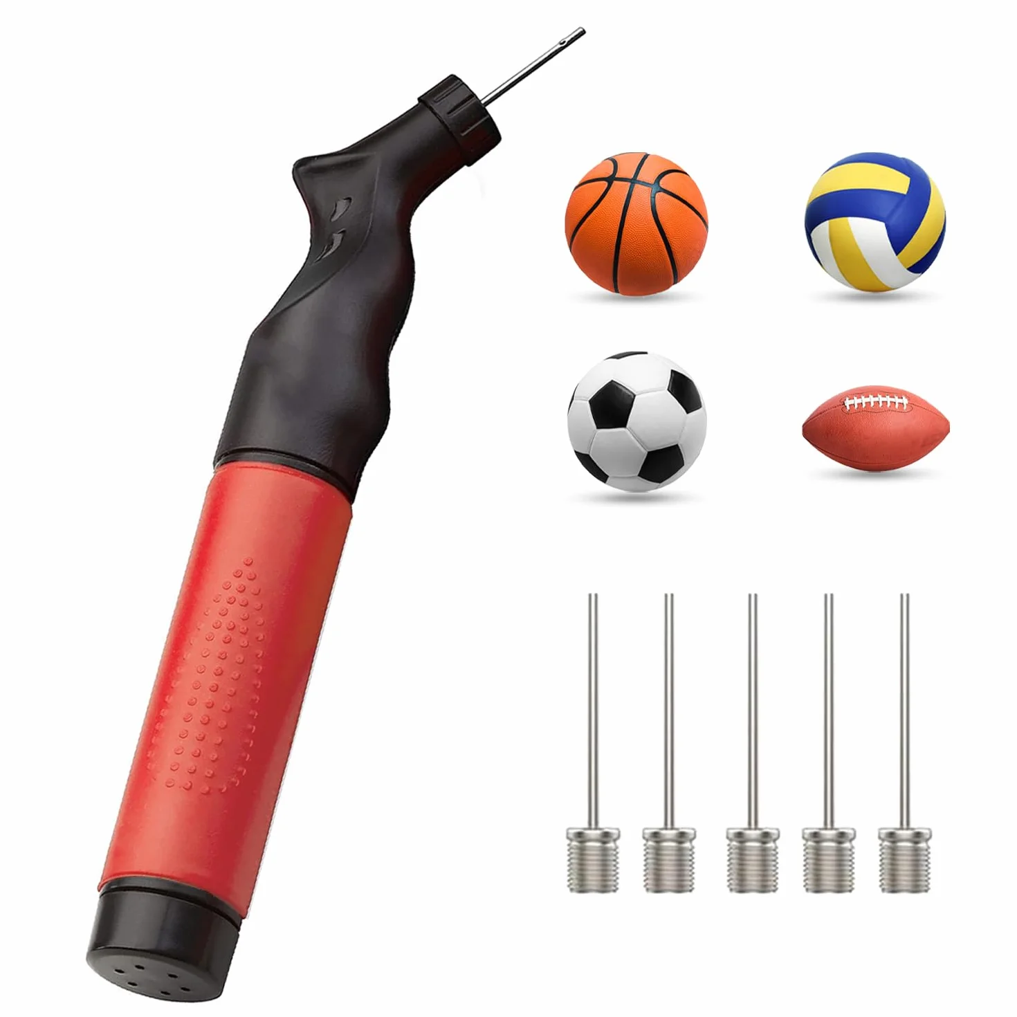 Pompa per palloni con ago – Pompa portatile per calcio, basket, pallavolo, rugby
