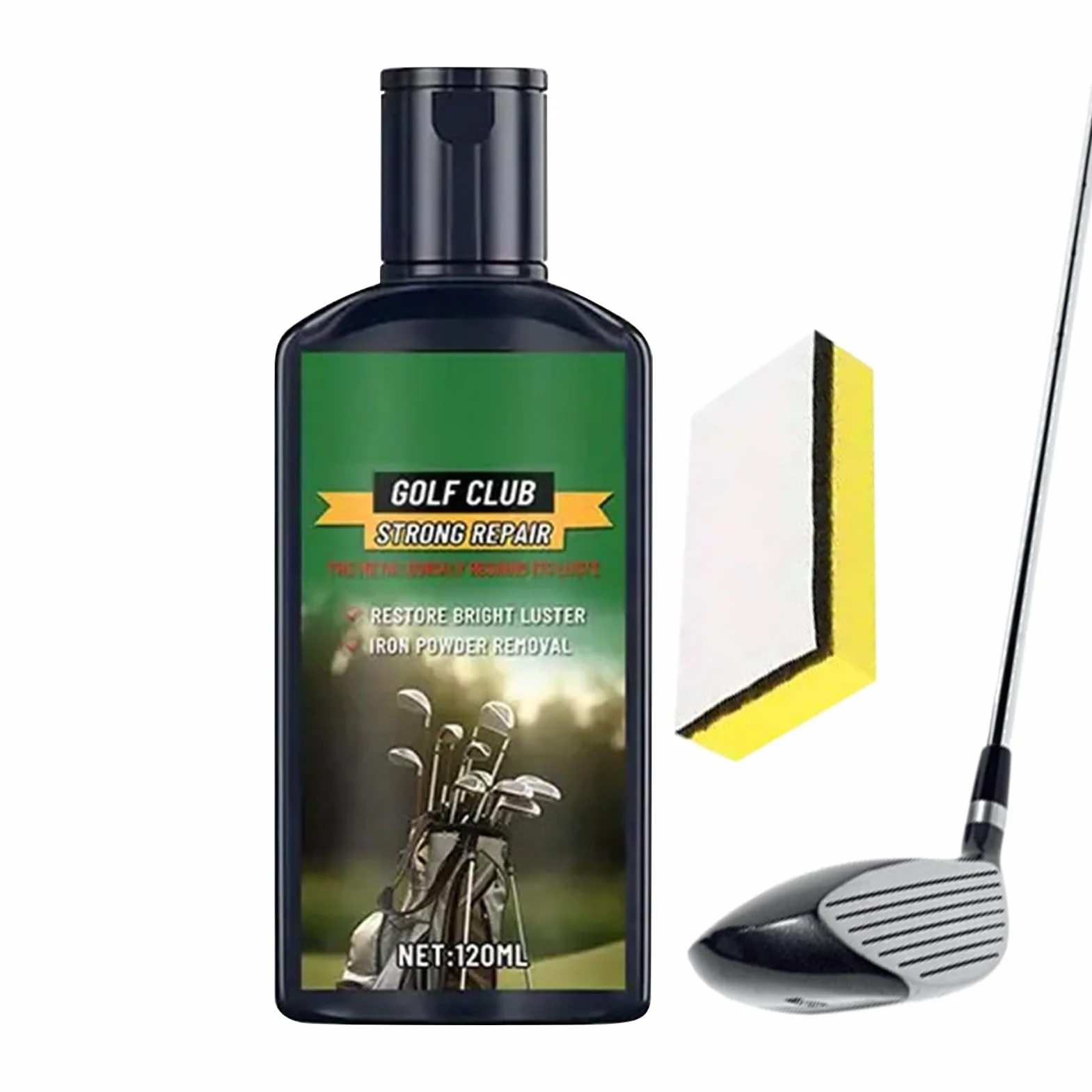 Kit Pulizia Mazze Golf Rimuovi Ruggine Pasta Rimozione Graffi 120ml Spugna Lucidatura Rame Metalli