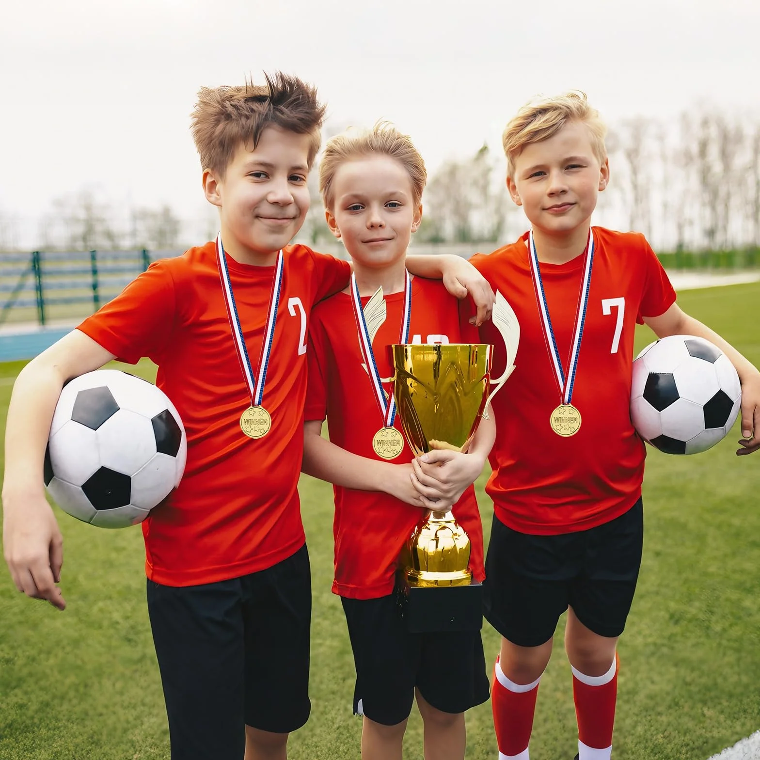 Medaglie Plastica Di Vincitore Con Nastri Oro 24 Pezzi Bambini Competizione