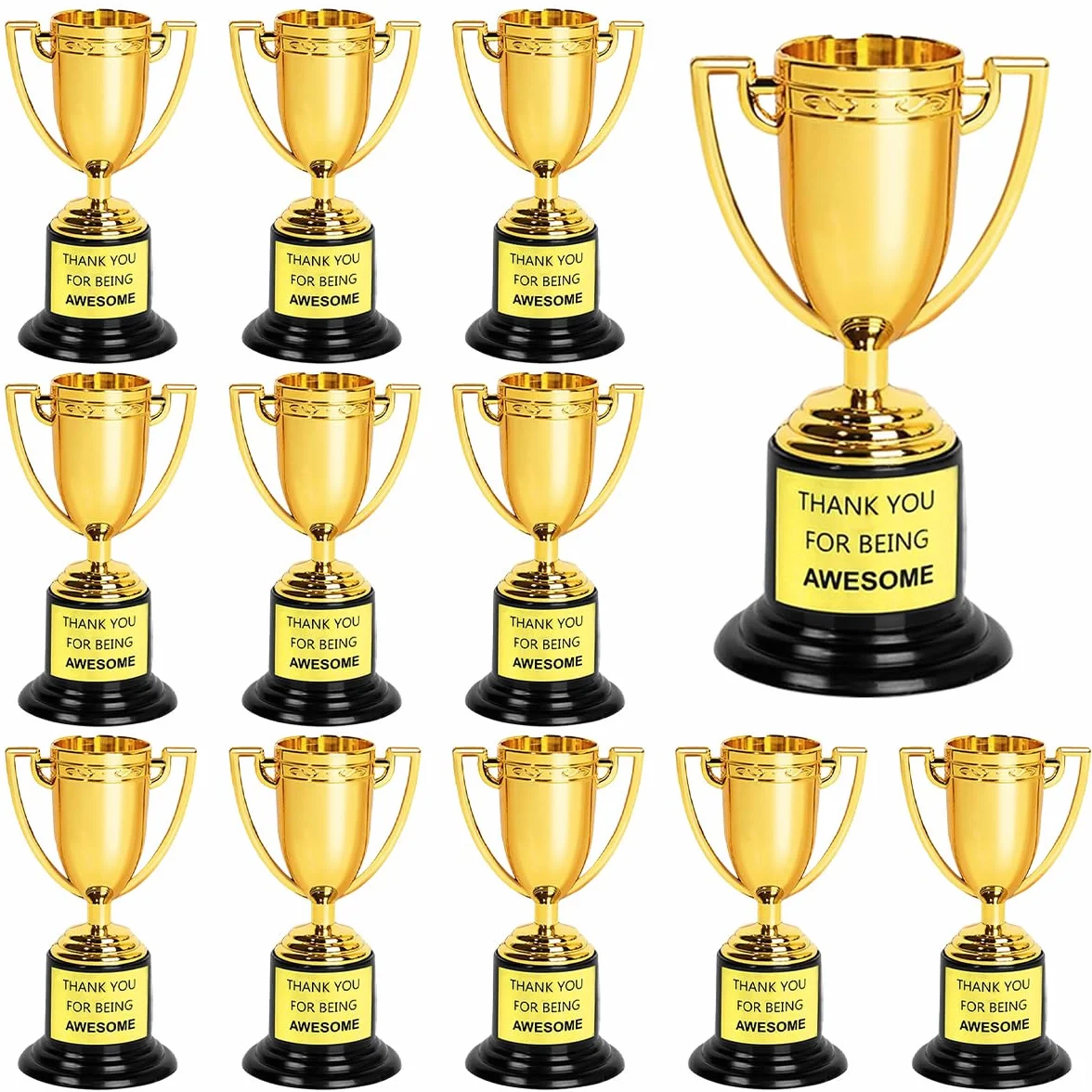 Mini Trofei Oro Plastica 12 Pezzi Premio Coppe per Feste Sportive