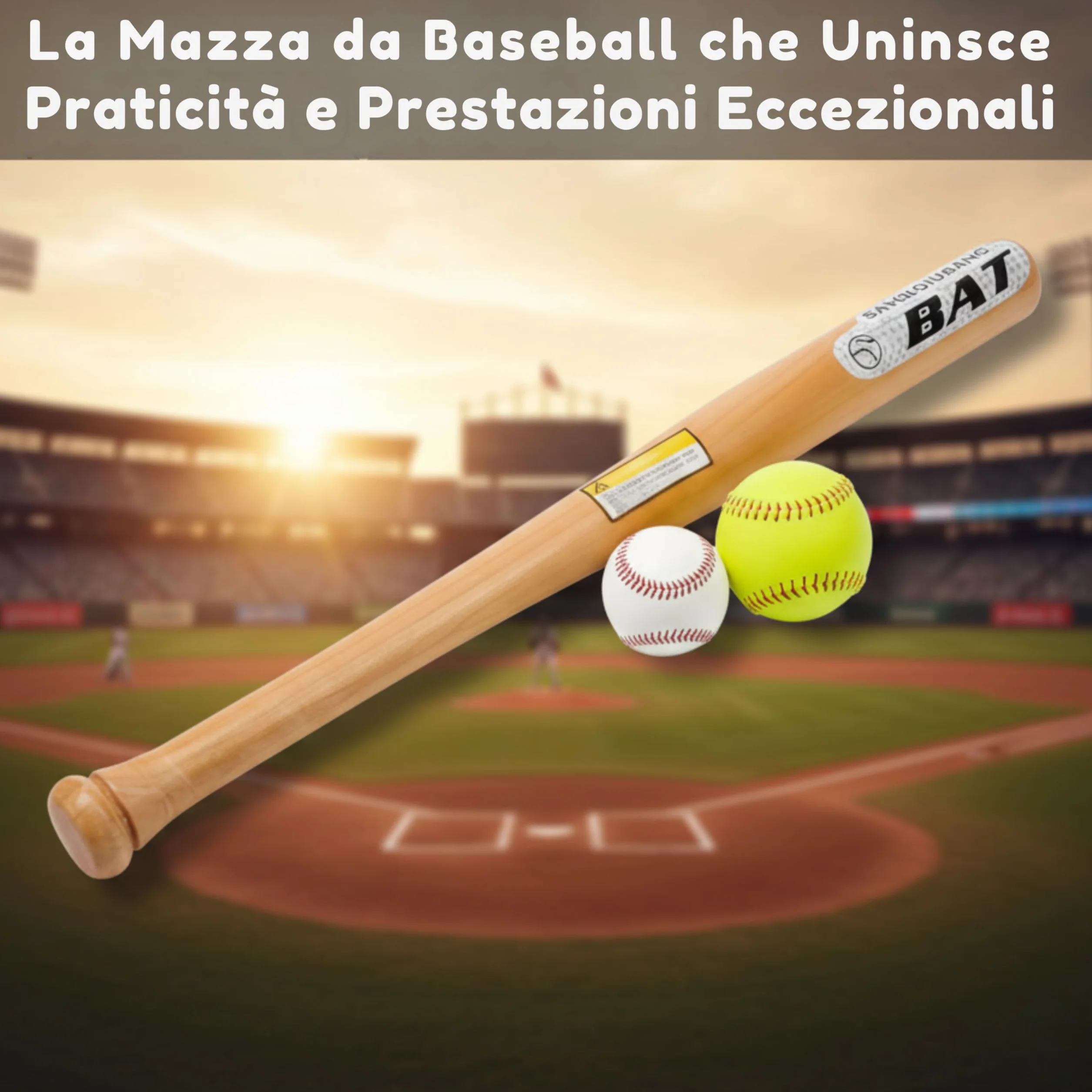 YASTA Mazza da Baseball 72 cm 700 g, Resistente, Allenamento