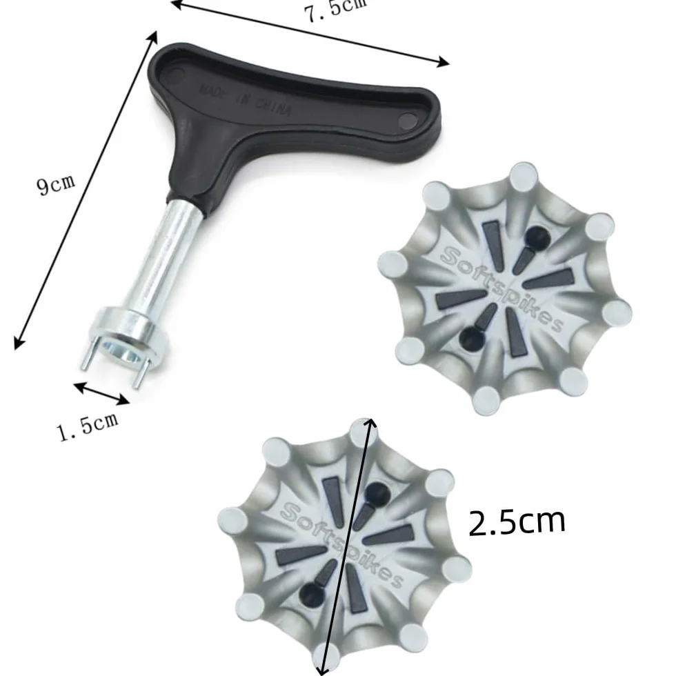 Tacchetti per scarpe da golf antiscivolo universali + chiave di ricambio