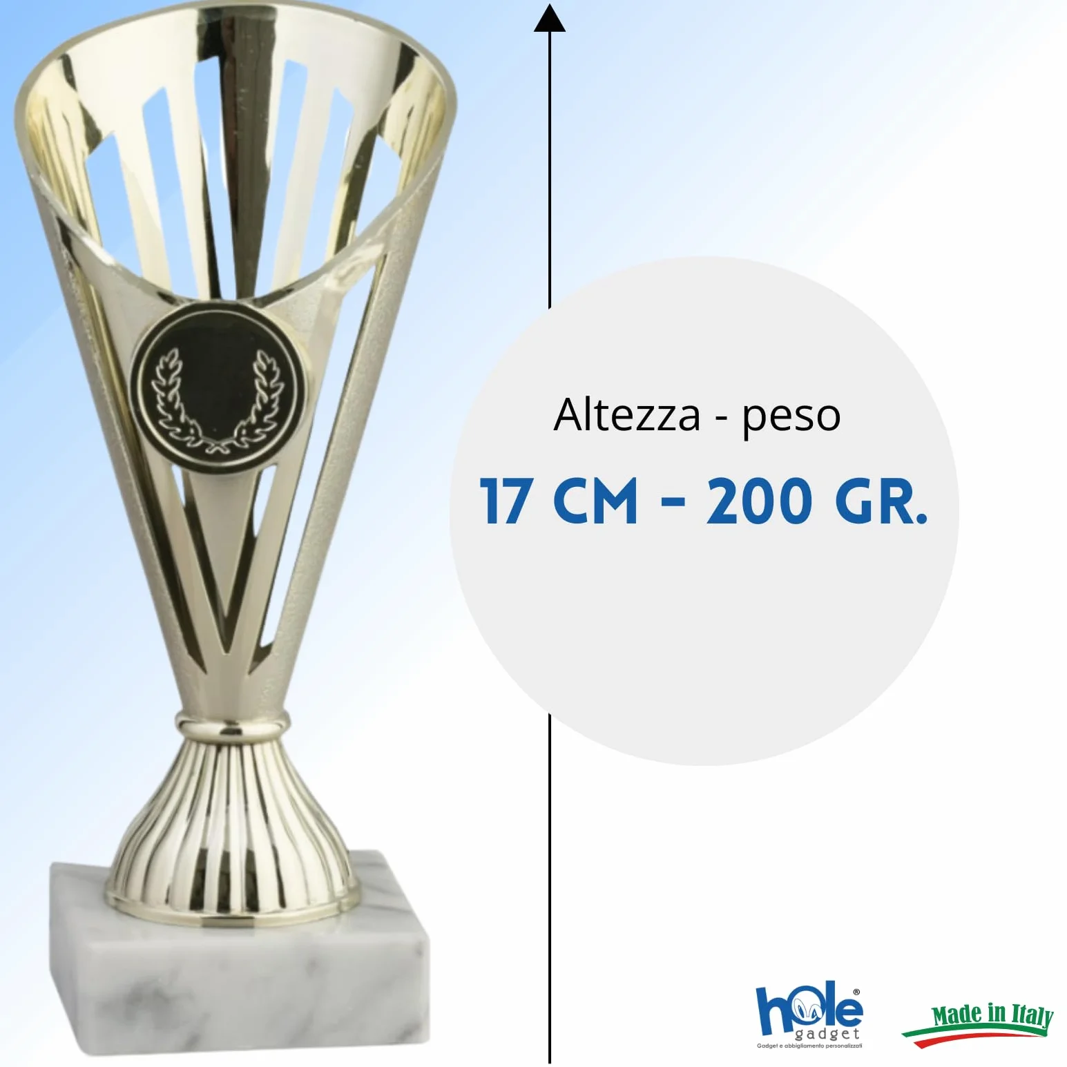 Coppa Trofeo Personalizzabile per Eventi Sportivi Calcio Fantacalcio Basket Padel con Targhetta