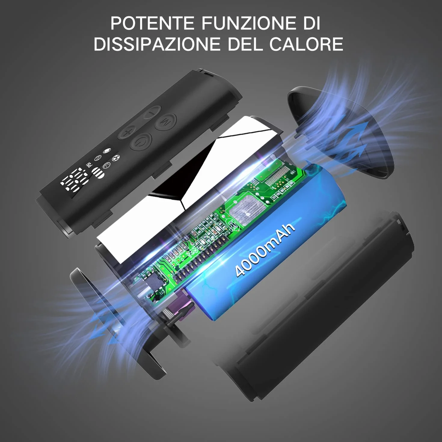 Woowind P101 Pompa per palloni con display LED e powerbank 4000 mAh
