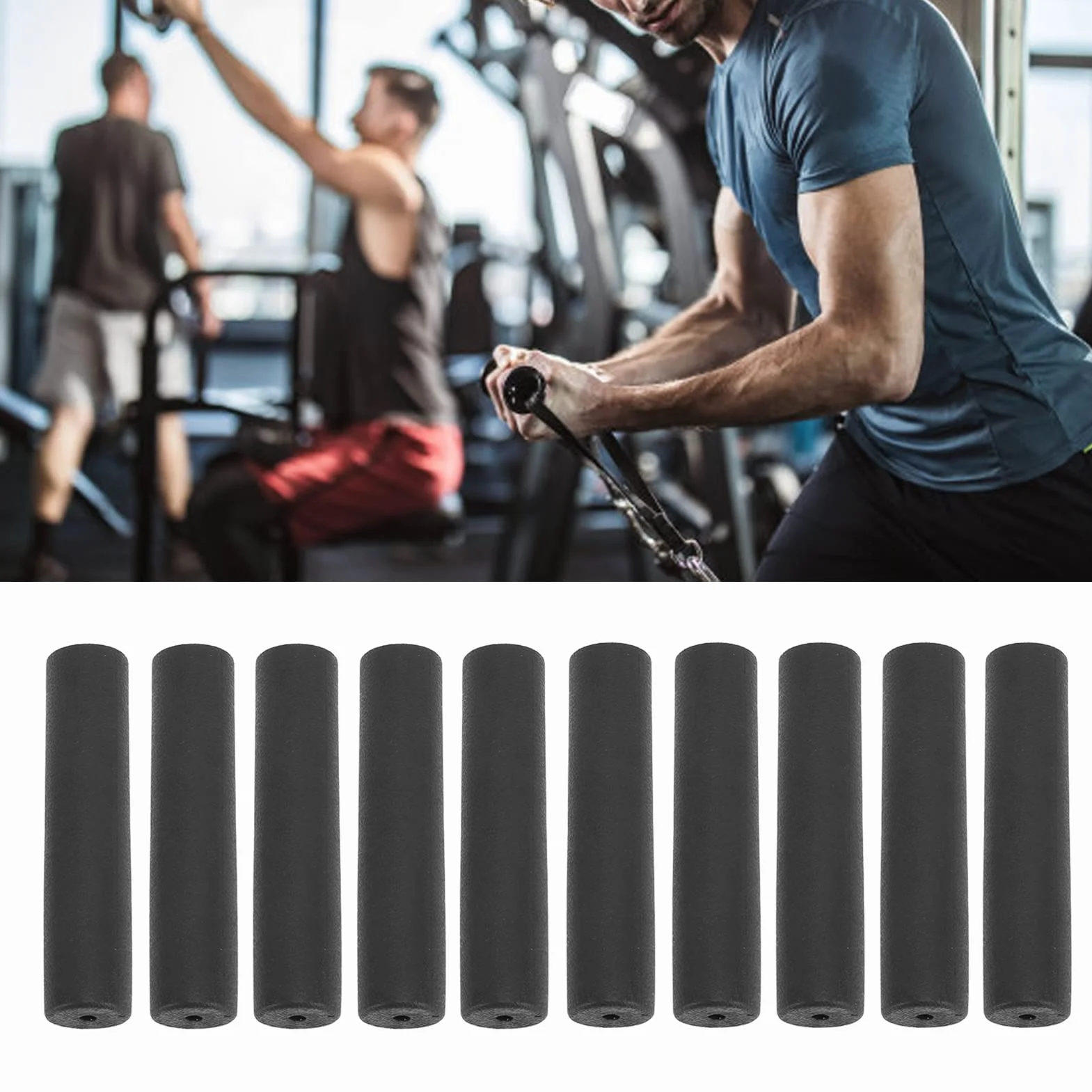 Impugnature per Attrezzatura Fitness, Manubrio Avvolgente per Tubo, Copri Maniglia Protettivo Nero, 10 Pezzi