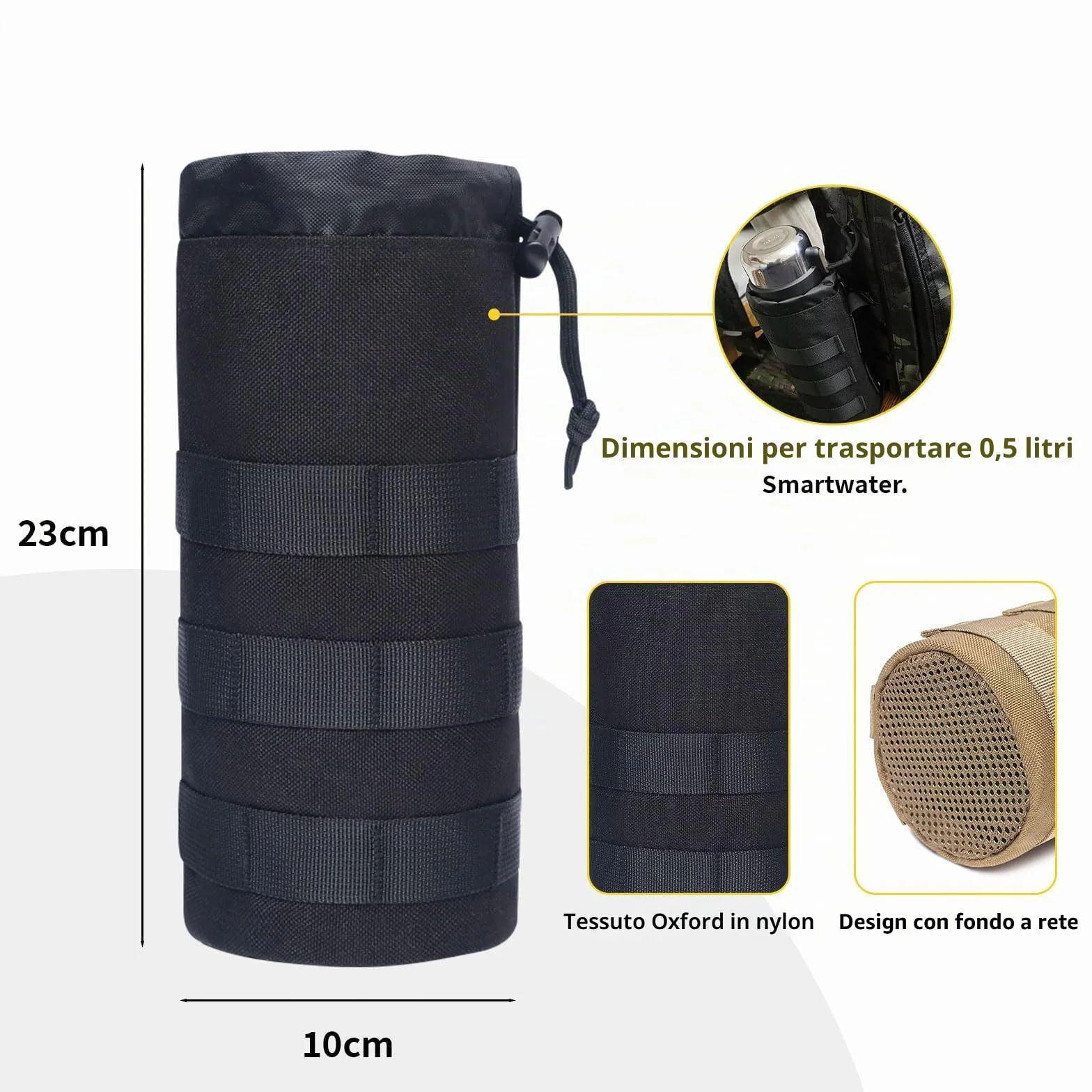 ACEXIER Tactical Molle Borsa per Bottiglia d'Acqua Idratazione all'Aperto Escursionismo
