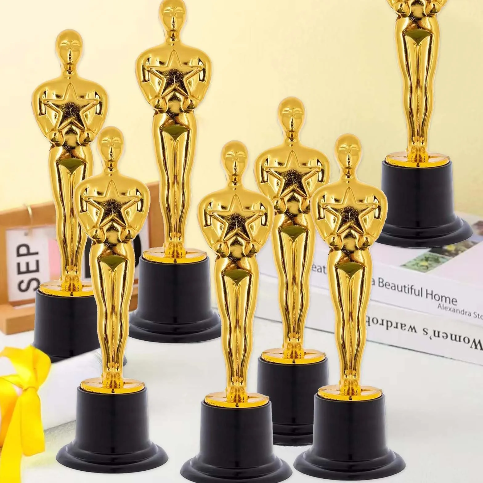 Statue Trofeo D'oro 10 Pezzi, Trofei di Plastica per Cerimonia di Premiazione