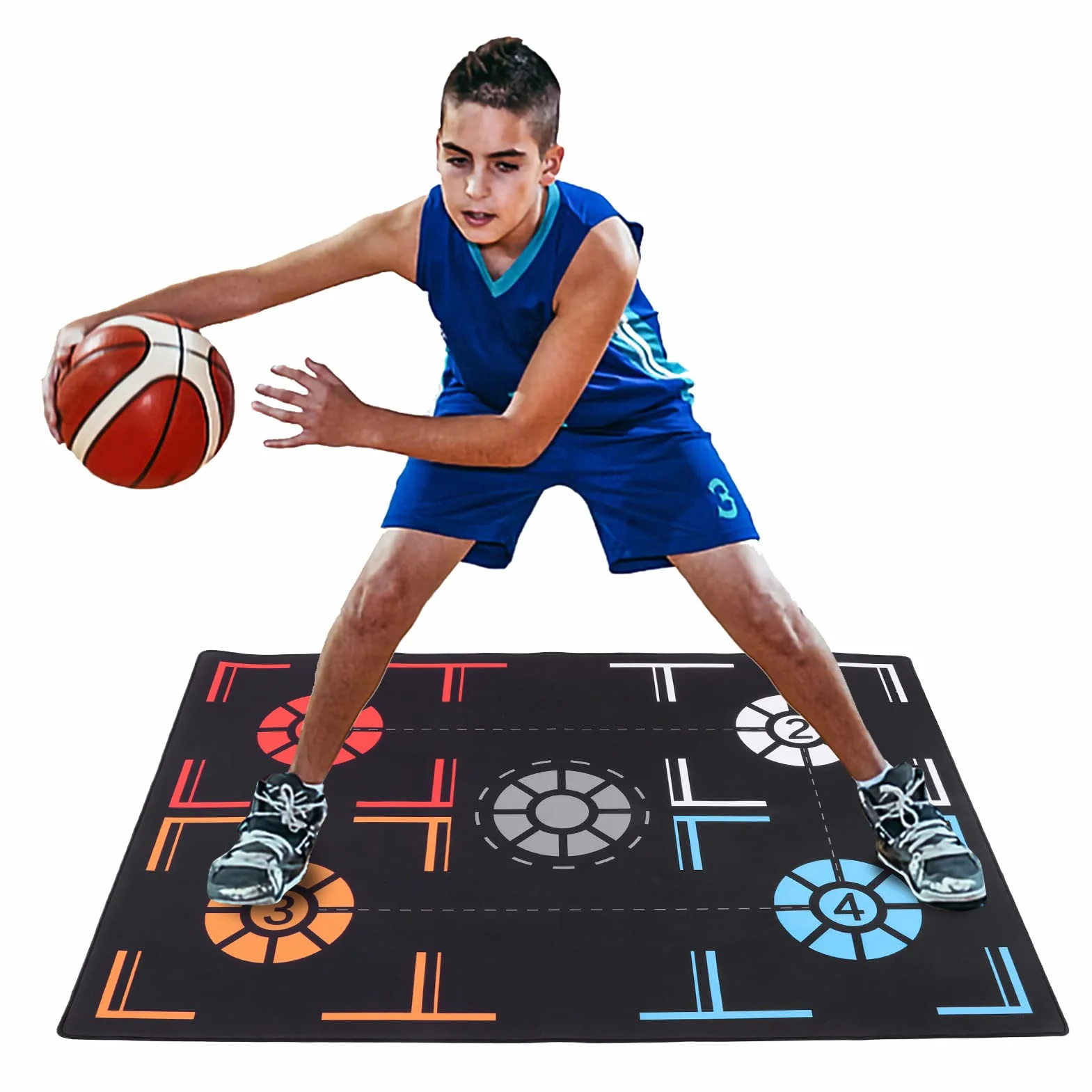 Portableball Basket Basket Balking Tappet, MM Basketball Mat di allenamento di basket in gomma nera per bambini