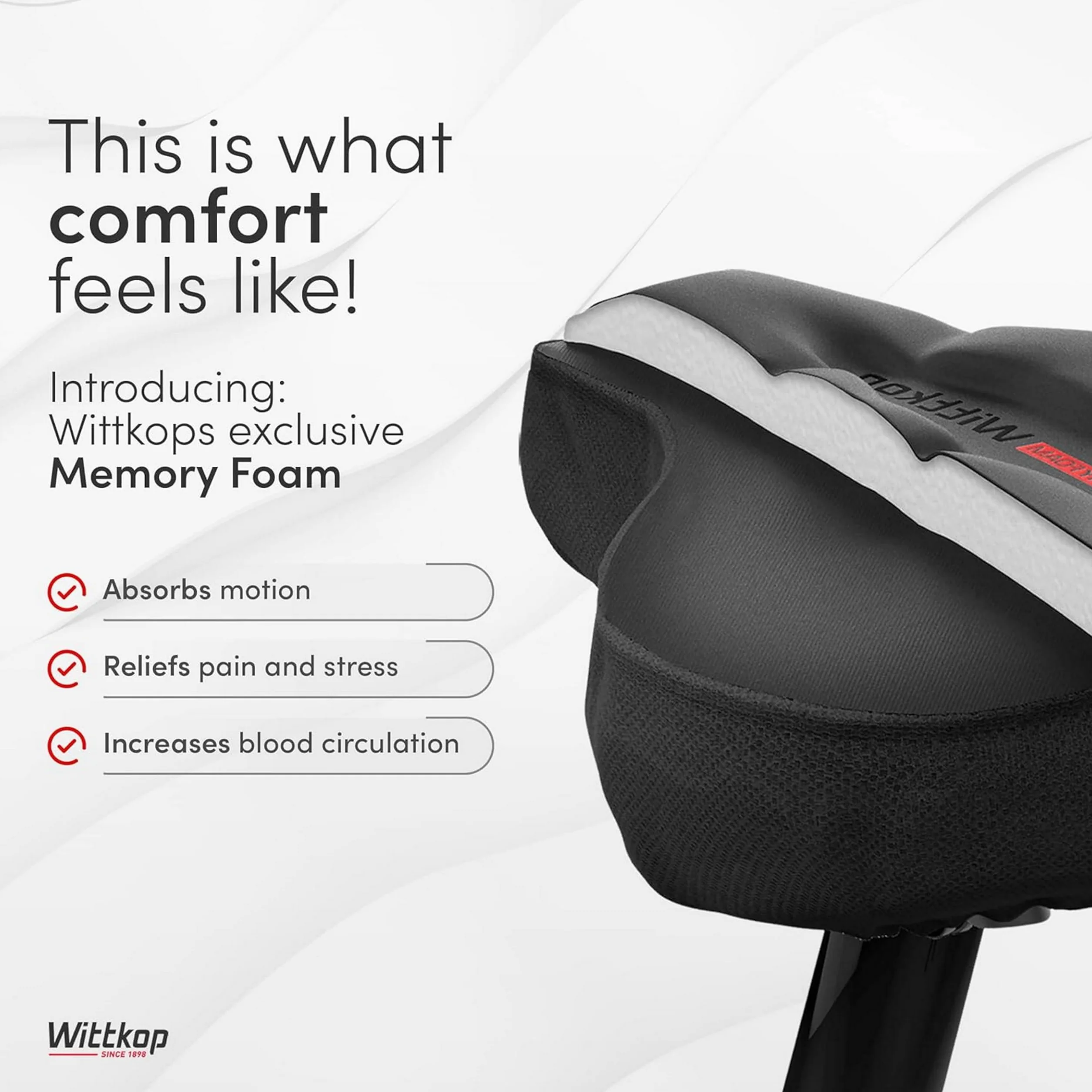 WITTKOP Memory Foam Coprisella da Bici Ergonomico 3 Zone