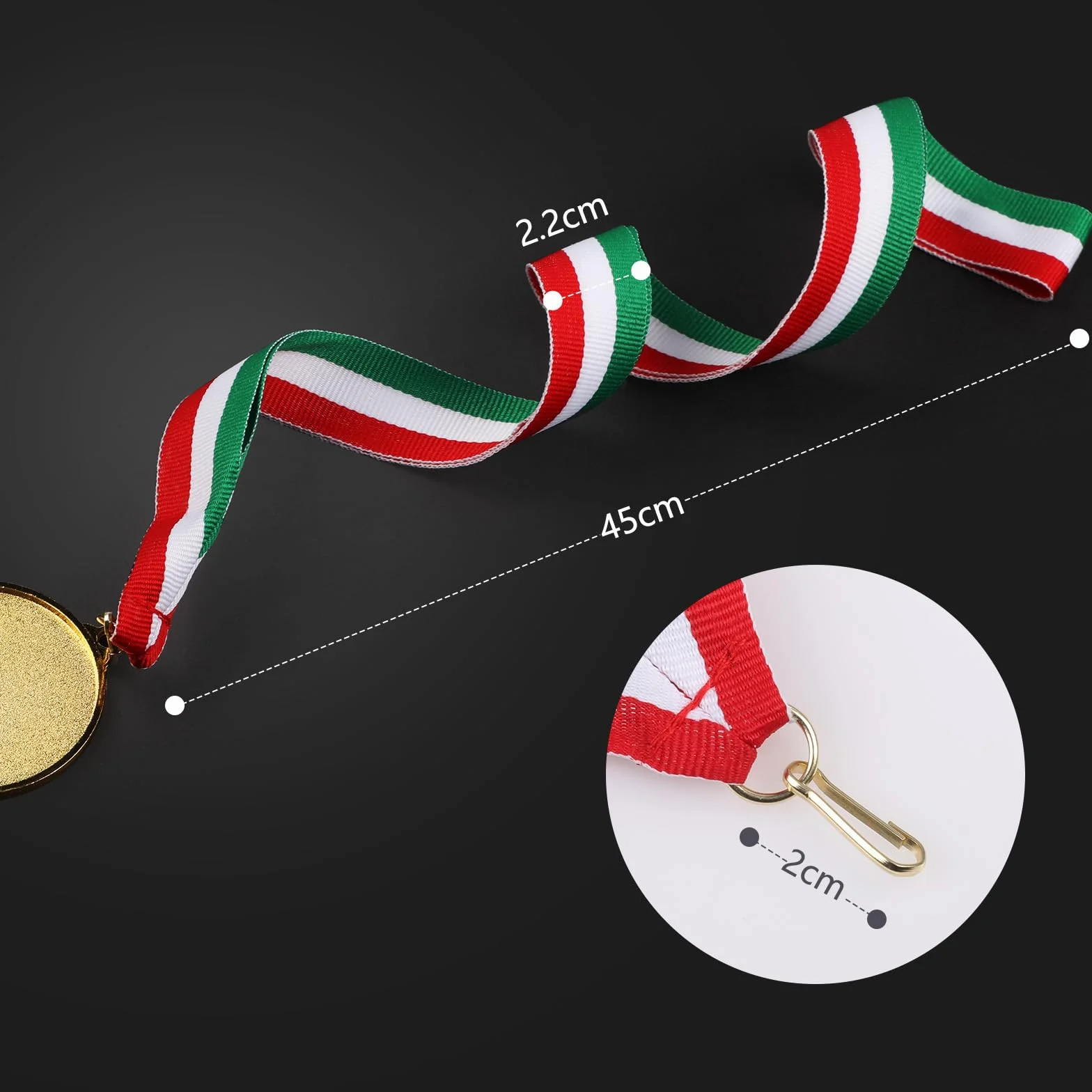 GeeRic 30pz Nastri per Medaglie con Gancio, Clip Collo, per Sport Festa Scuola