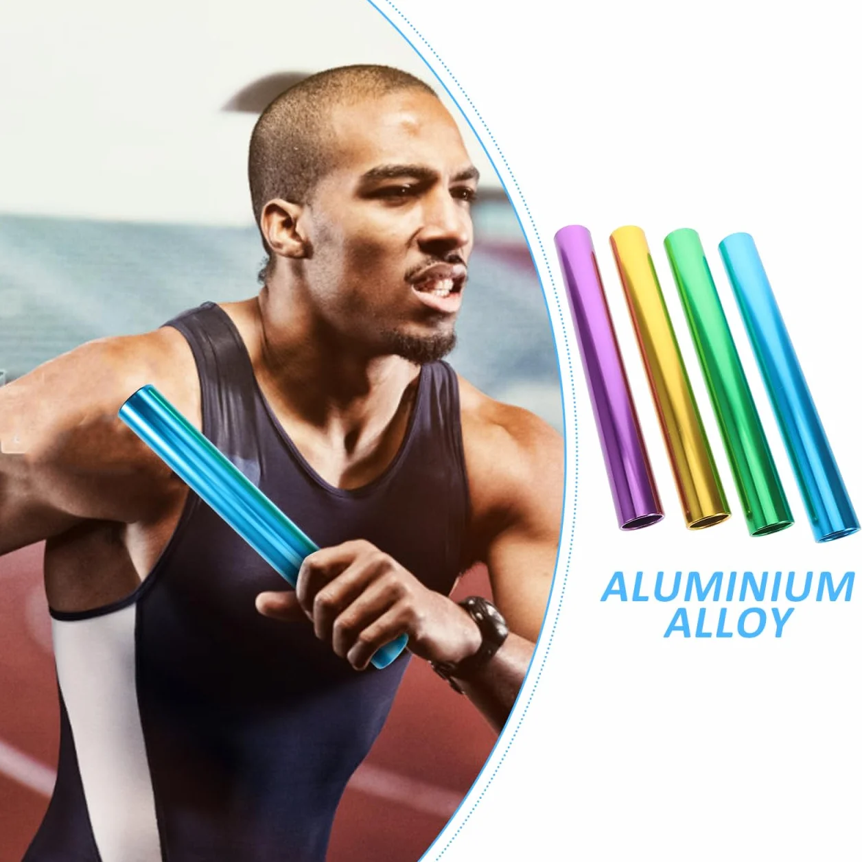iplusmile 4 Bastoncini da Corsa a Staffetta in Alluminio con Placcatura Elettrolitica 11.81x1.50in per Atletica Leggera