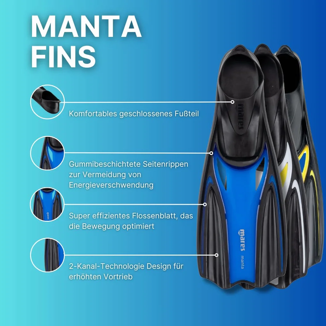 Mares Manta pinne snorkeling a scarpetta chiusa propulsione ottimizzata