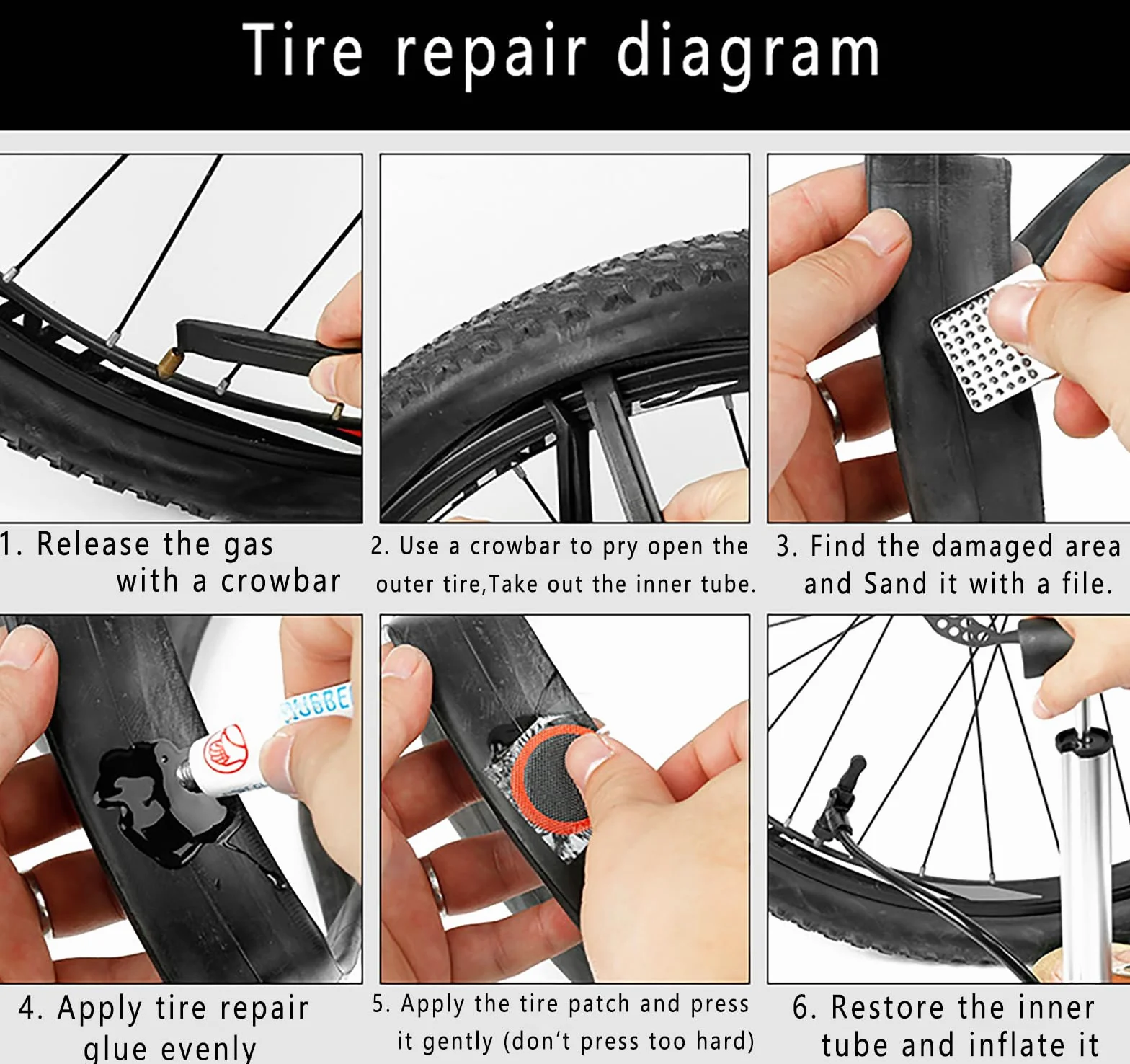 Kit Riparazione Bici 44-56 Pezzi, Toppe Rotonde Gomma Autoadesive, Attrezzo Multifunzione, Contenitore Portatile