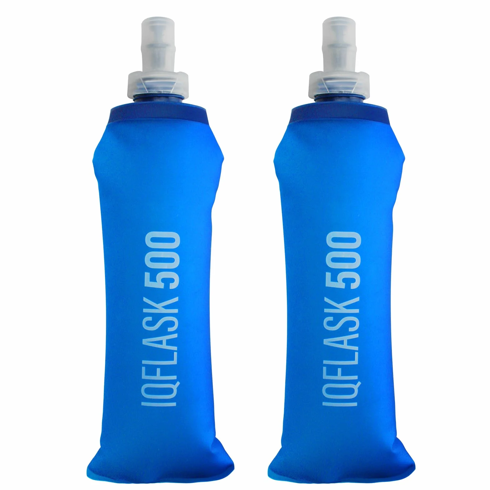 Borraccia Morbida 500 ml Soft Flask TPU Pieghevole Senza BPA per Running Escursionismo Campeggio (Blu)