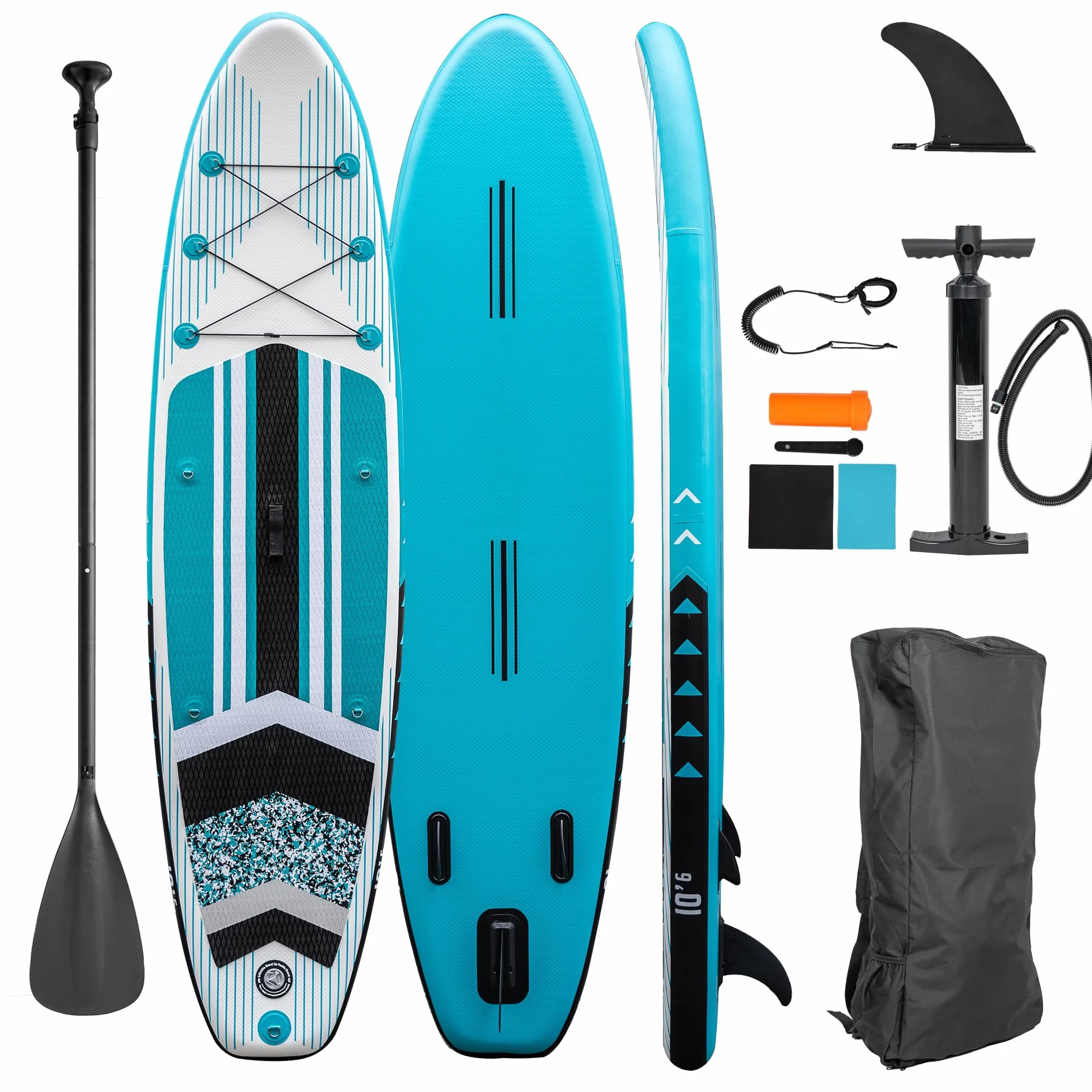 Stand Up Paddle Board e4fun 320 x 81 x 15 cm Gonfiabile con Pagaia Pompa Zaino Kit Riparazione