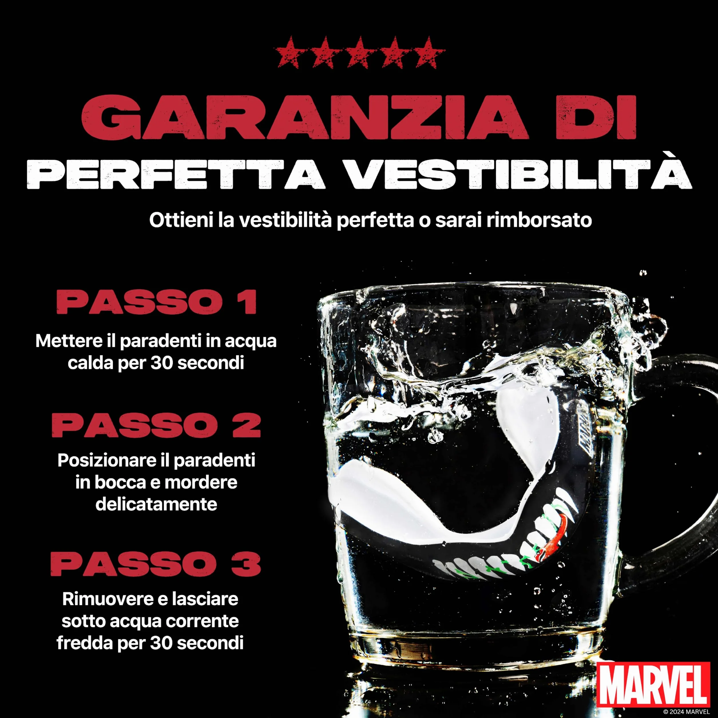 Marvel Venom Paradenti Sportivo Contatto Completo per Rugby MMA Hockey Judo Boxe
