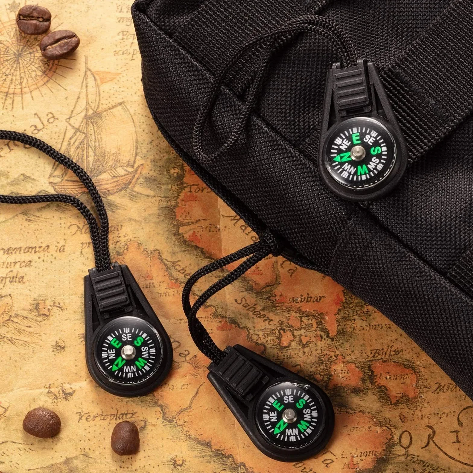 Bussola Multicolore 36 Pezzi per Bambini, Portachiavi, Campeggio, Trekking, Kit Sopravvivenza