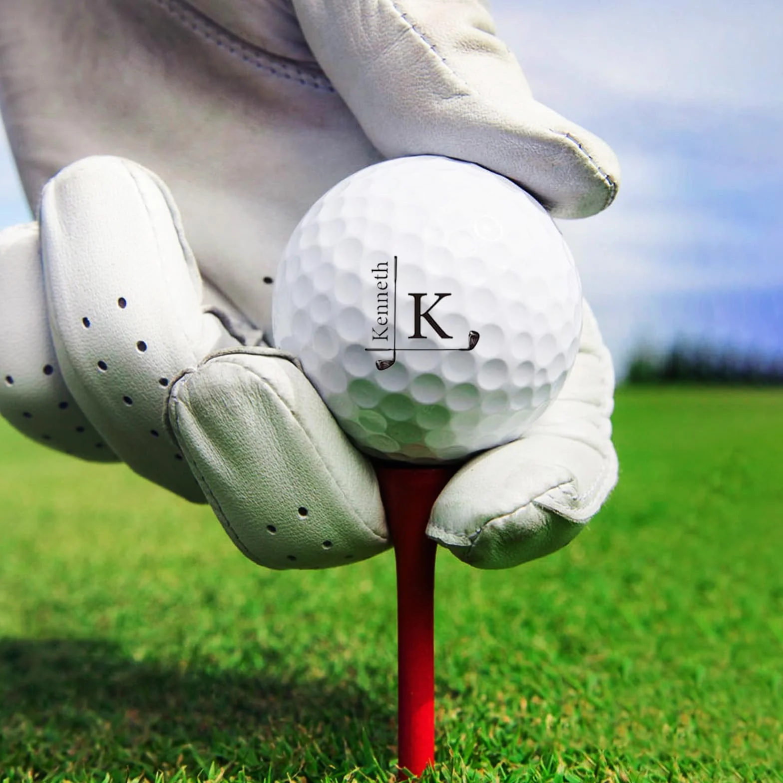 Timbro da Golfball Personalizzato – con Nome, Iniziali o Logo – Inchiostro Impermeabile Ricaricabile – Idea Regalo San Valentino per Golfisti, Uomo, papà