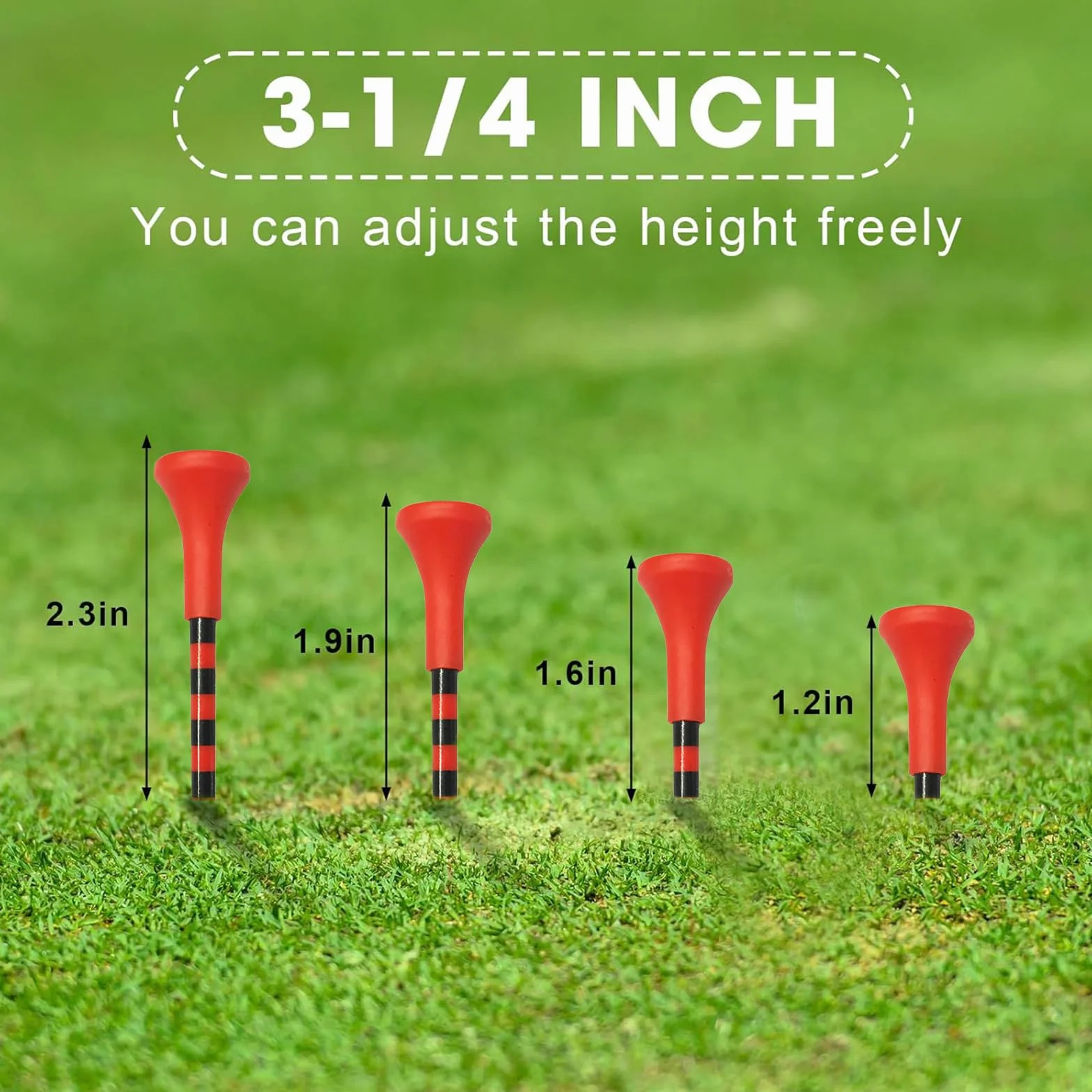 50 Pezzi Tee da Golf Colorati, Tee da Golf in Plastica Resistente Accessori per Parti da Golf con Parte Superiore in Gomma Ammortizzata Ideali per Tee e Allenamento - 83 mm