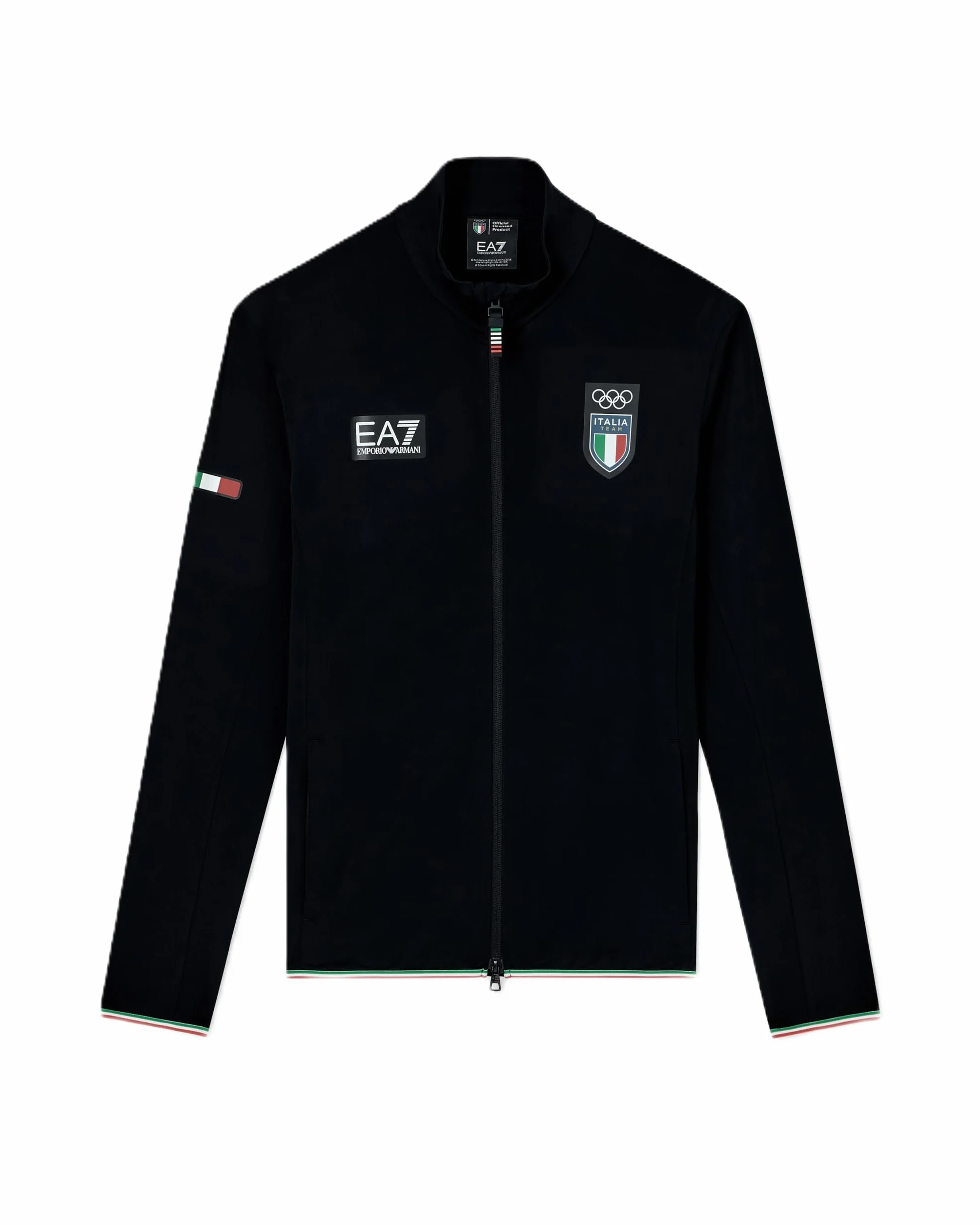 Emporio Armani EA7 Italia Team Olimpiadi 2026, Felpa con Zip da Sci in Tessuto Powerstretch da Uomo, 7M001269