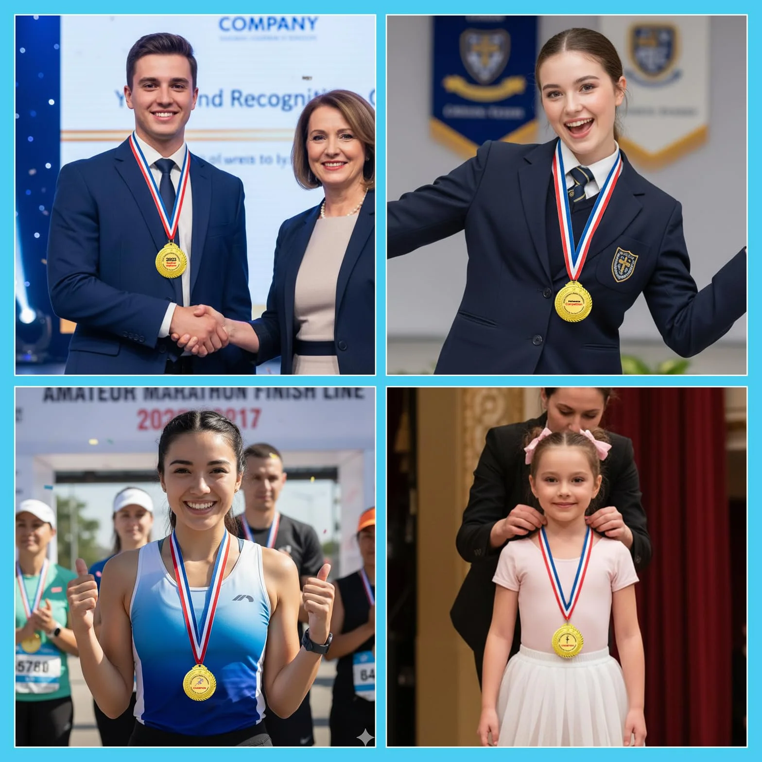 Medaglia Personalizzata con Testo o Logo su Fronte e Retro per Cerimonia di Premiazione