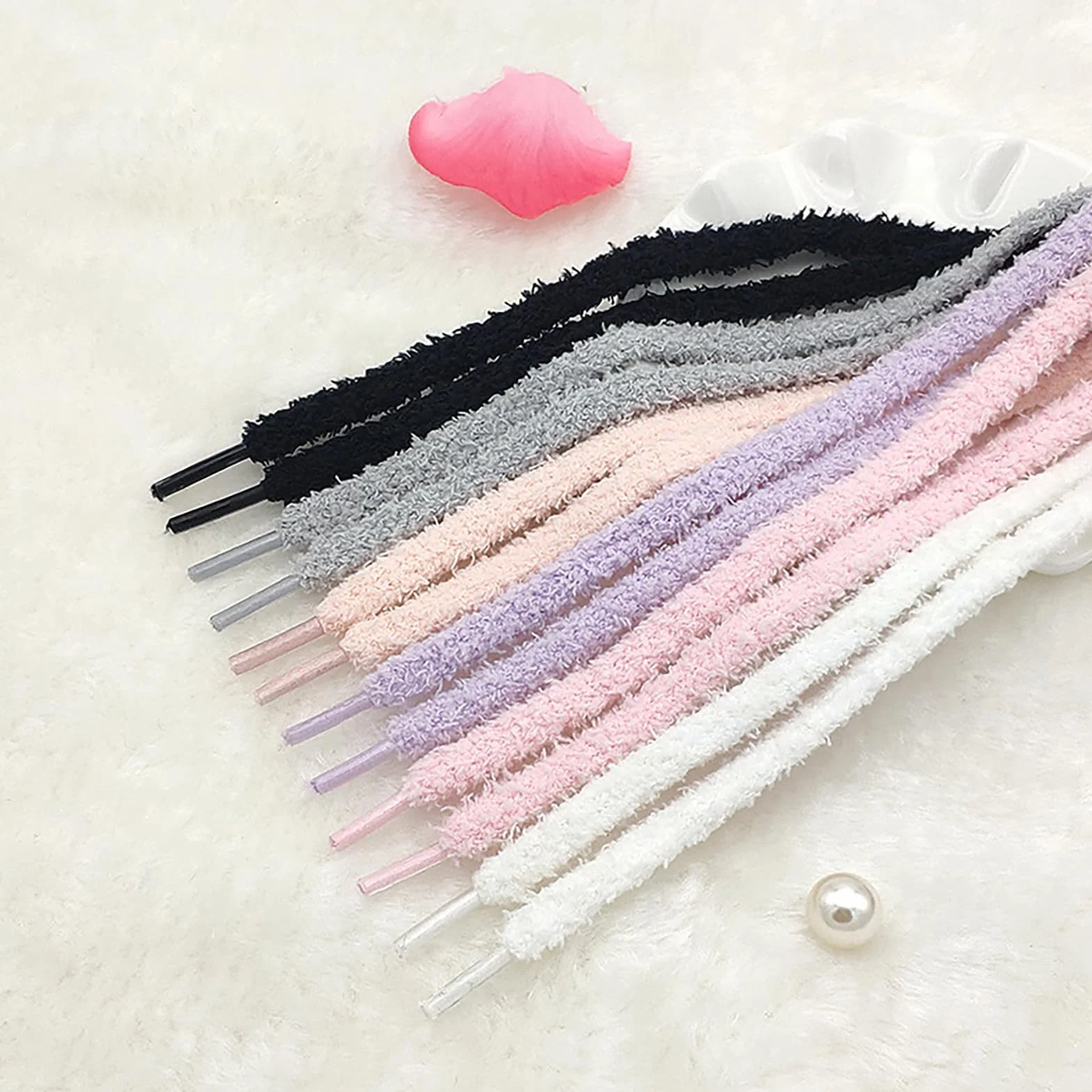 Lacci in peluche, lacci morbidi, elastici per bambini e adulti spessi, lacci sportivi, da campus – impermeabili universali, confezione da 2 paia)